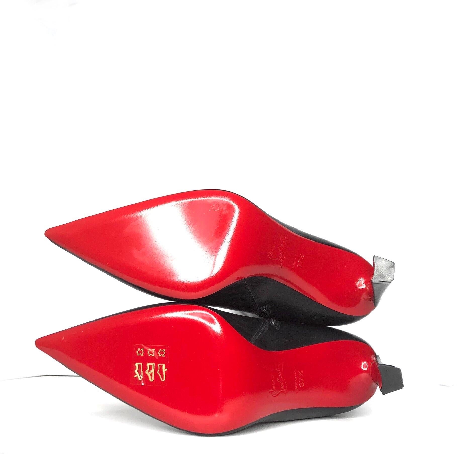 NEW Christian Louboutin Condora Botta 85 Ginocchio Alto Nero Punta Stivali 37,5 in vendita 5