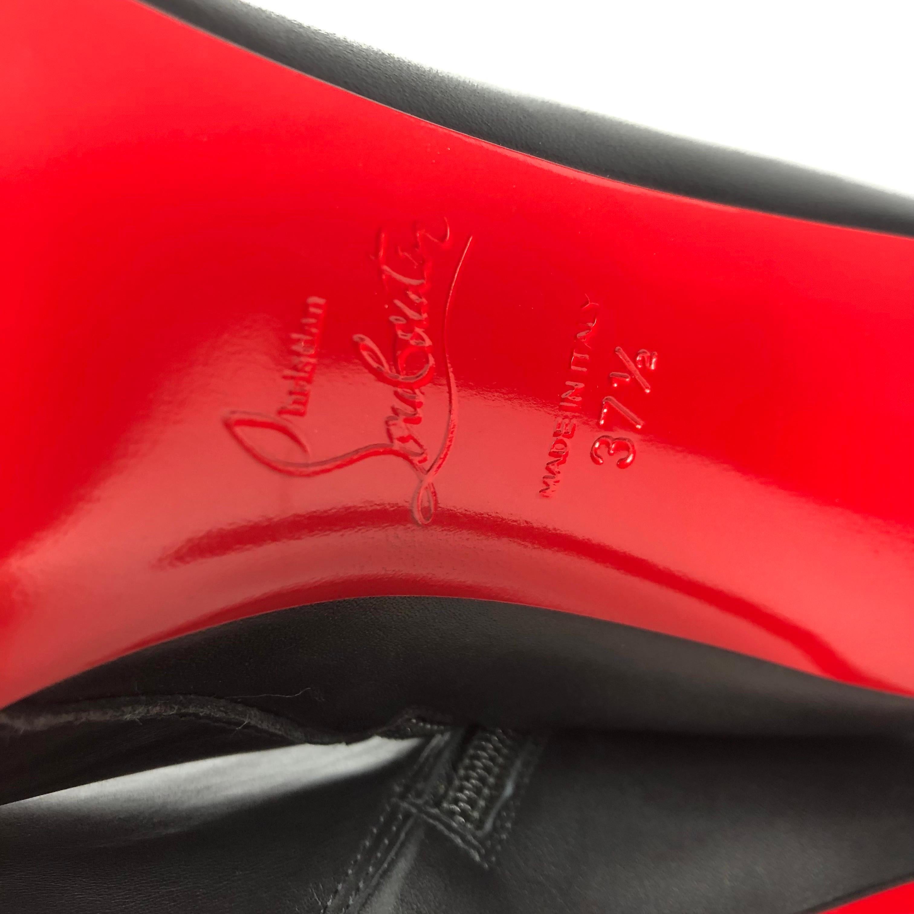 NEW Christian Louboutin Condora Botta 85 Ginocchio Alto Nero Punta Stivali 37,5 in vendita 6