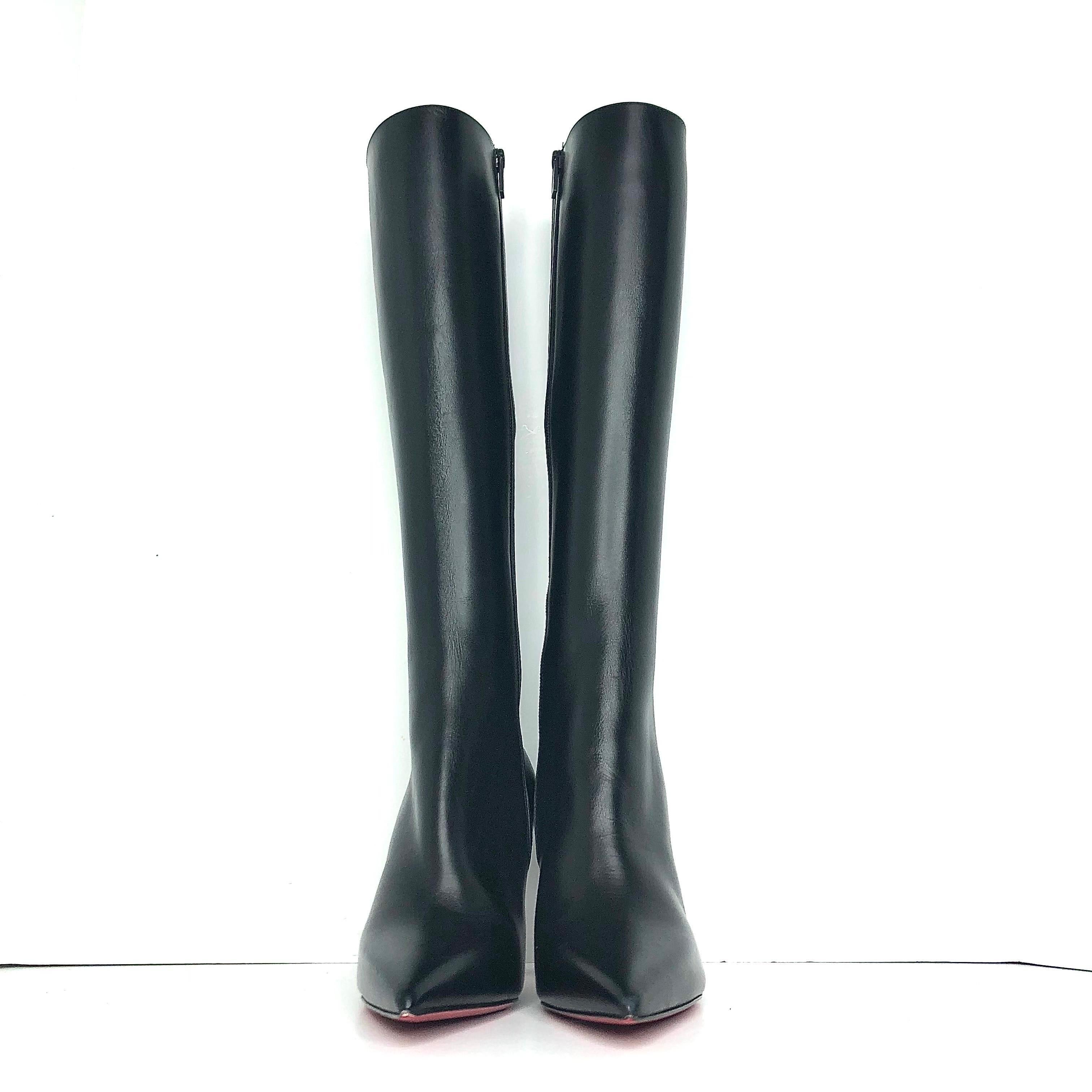 NEW Christian Louboutin Condora Botta 85 Ginocchio Alto Punta Stivali Alti 37 in vendita 1