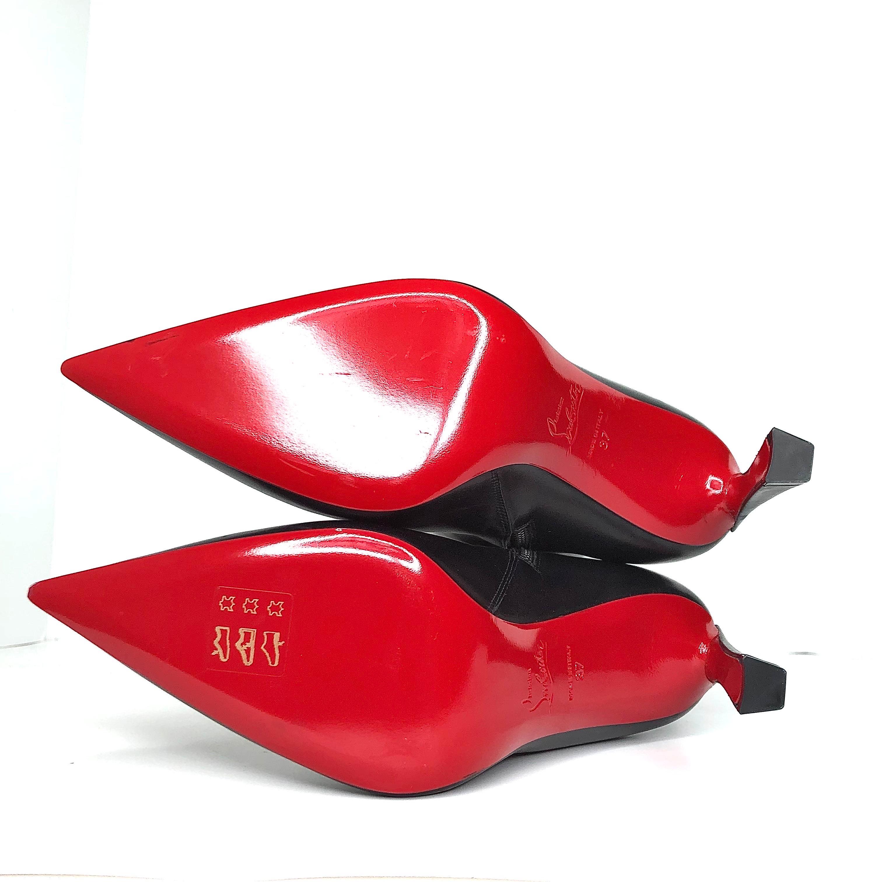 NEW Christian Louboutin Condora Botta 85 Ginocchio Alto Punta Stivali Alti 37 in vendita 3