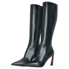 NEW Christian Louboutin Condora Botta 85 Ginocchio Alto Punta Stivali Alti 37