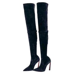 NEW Christian Louboutin Condora Botta Alta 100 Thigh High Suede Boots 41