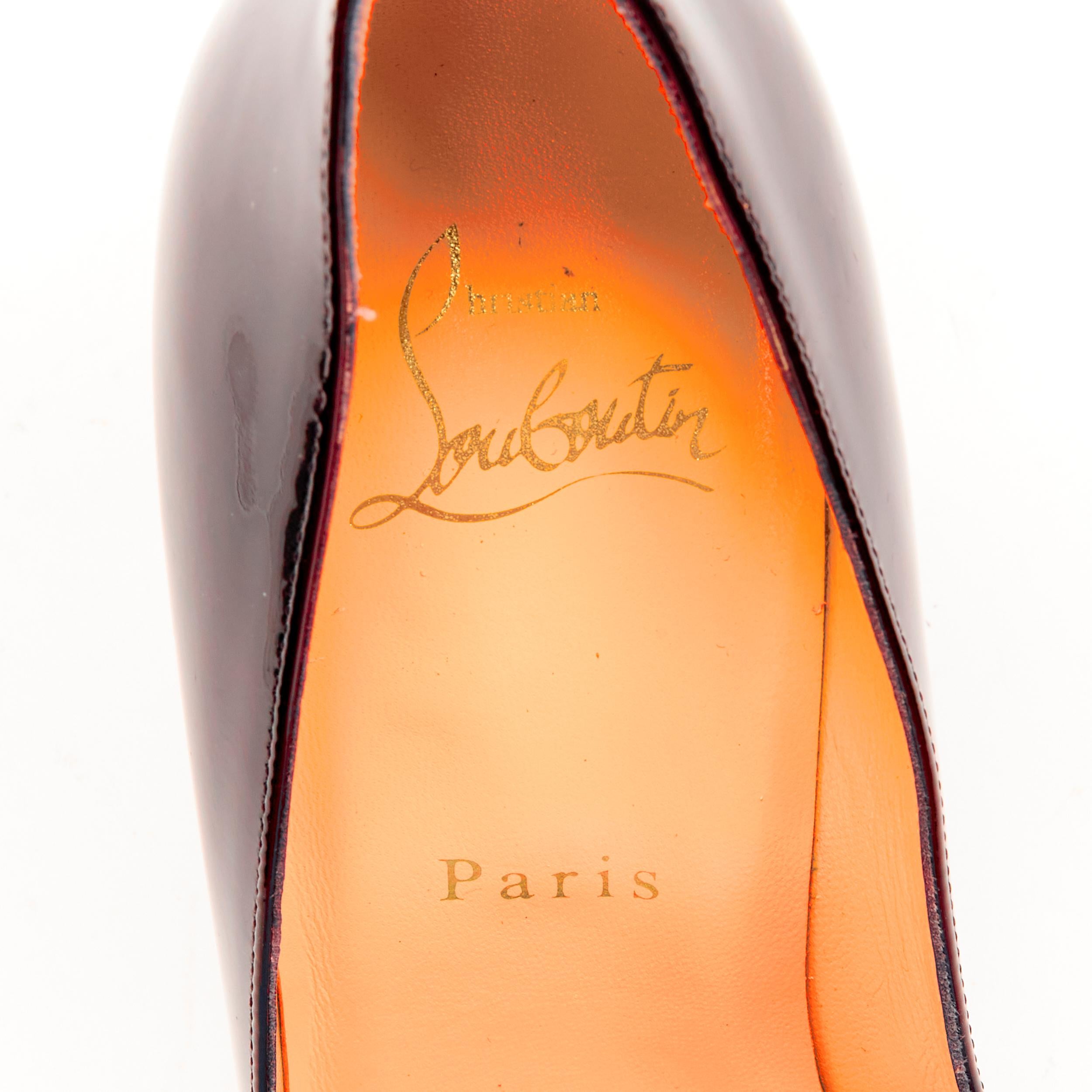 new CHRISTIAN LOUBOUTIN Corafront 100 black neon pink heart patent pump EU36 1