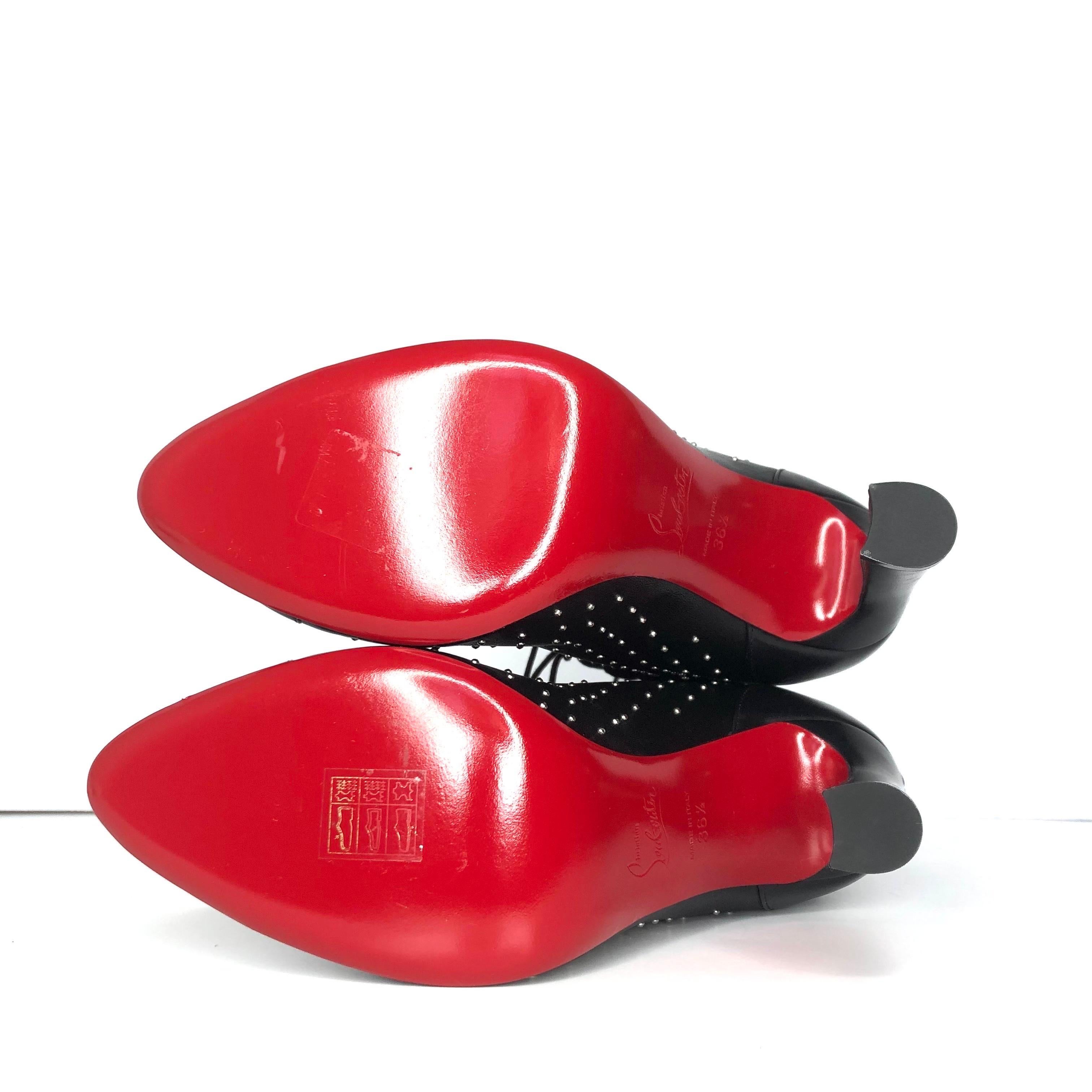 NEW Christian Louboutin Dakita 100 Studded Laceup Booties 36,5 in vendita 3