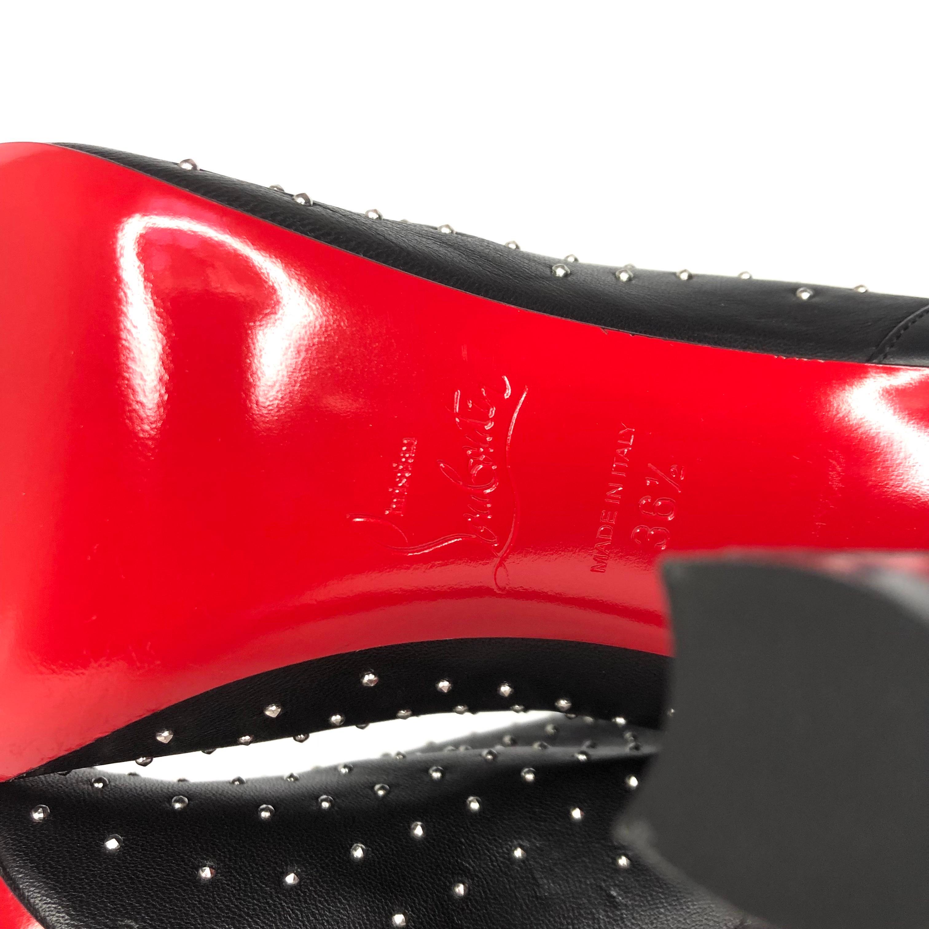 NEW Christian Louboutin Dakita 100 Studded Laceup Booties 36,5 in vendita 4