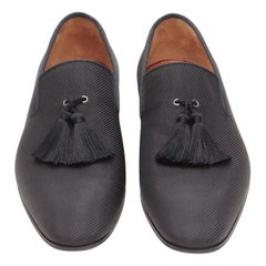 new CHRISTIAN LOUBOUTIN Dandelion black twill tassel evening loafer flats EU43