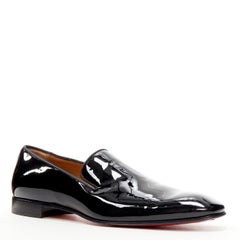 new CHRISTIAN LOUBOUTIN Dandelion Flat black patent dressy loafer EU43