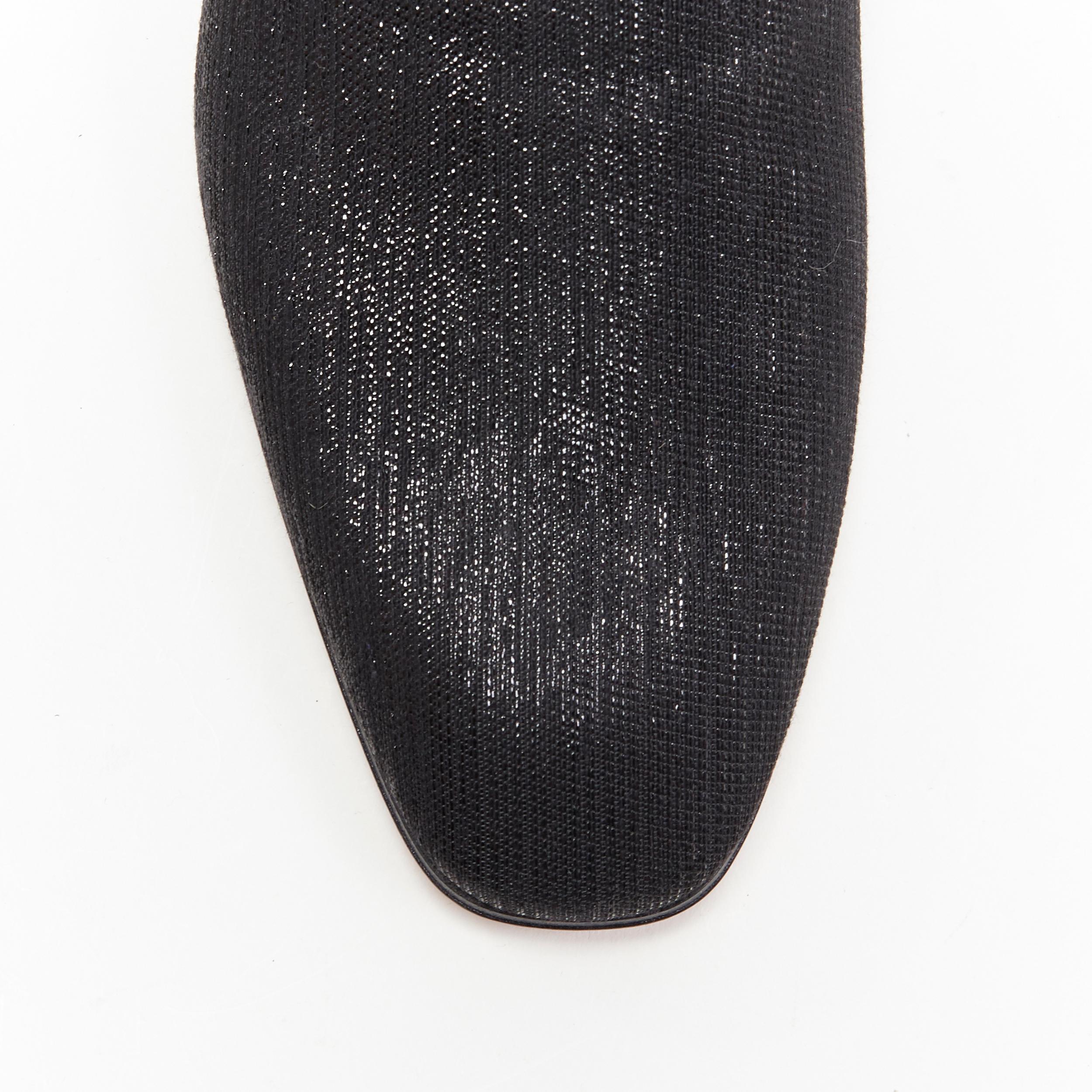 new CHRISTIAN LOUBOUTIN Dandelion Flat Shantung Diams black loafer shoes EU39 In New Condition In Hong Kong, NT