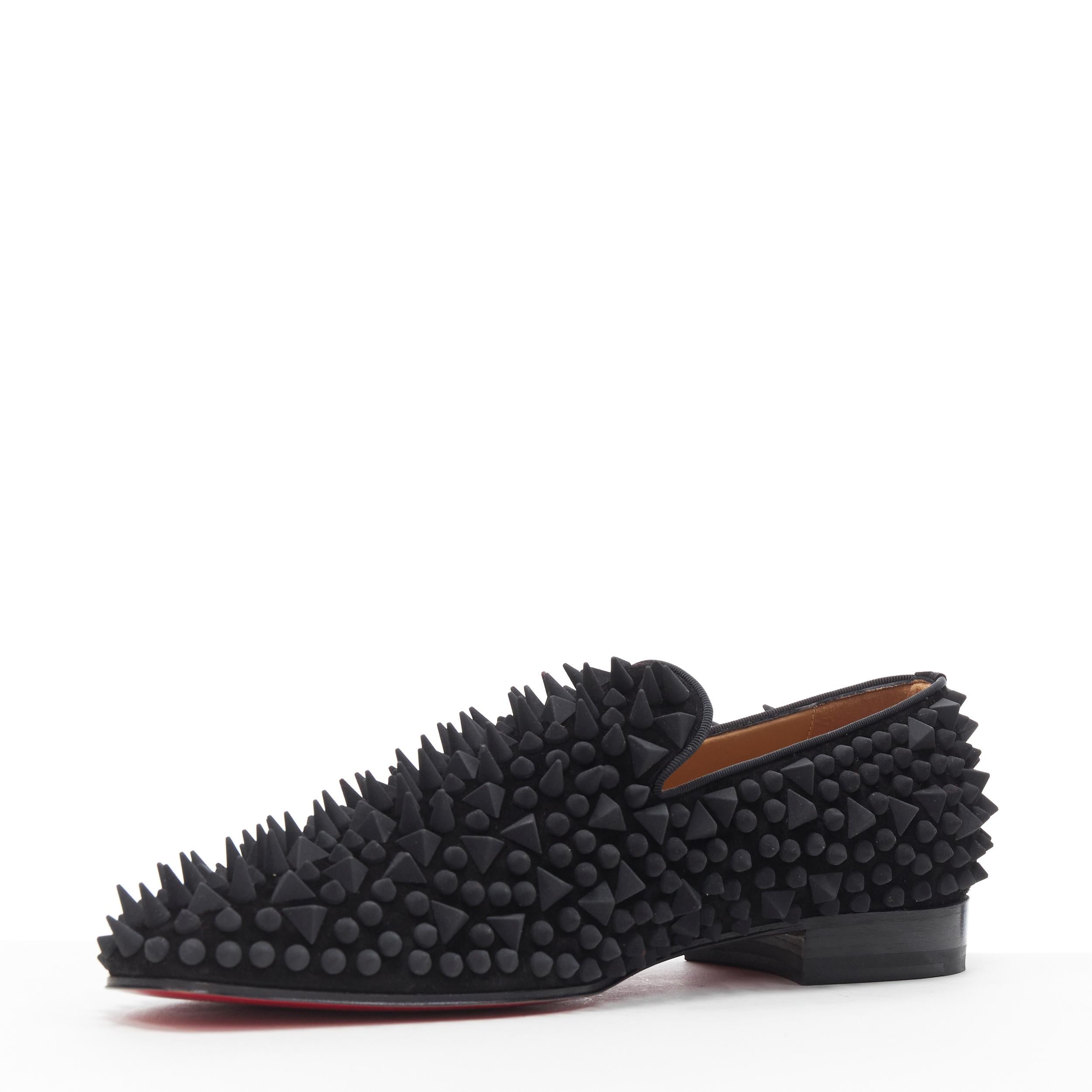 nuevo CHRISTIAN LOUBOUTIN Dandy Pik Pik Flat terciopelo negro tonal spike loafer EU42 en Nuevo Estado en Hong Kong, NT