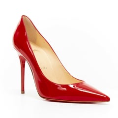 new CHRISTIAN LOUBOUTIN Decollete 100 red patent pointy pigalle pump heel EU38