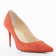 new CHRISTIAN LOUBOUTIN Decollete 85 red suede point pigalle pump heel EU36.5