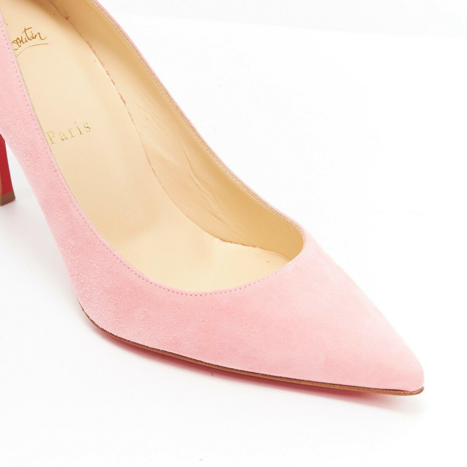 Women's new CHRISTIAN LOUBOUTIN Decoltish 85 Dolly pink suede pointy pigalle pump EU39.5