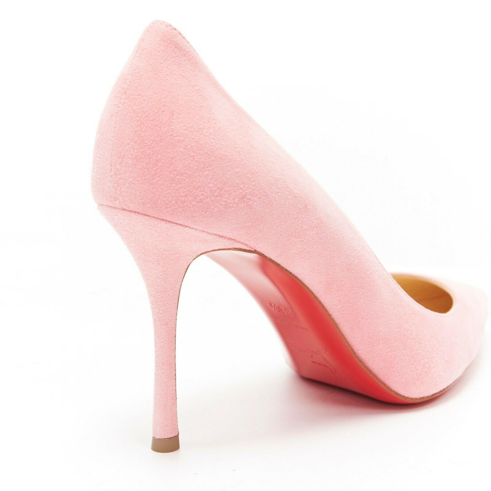 new CHRISTIAN LOUBOUTIN Decoltish 85 Dolly pink suede pointy pigalle pump EU39.5 1