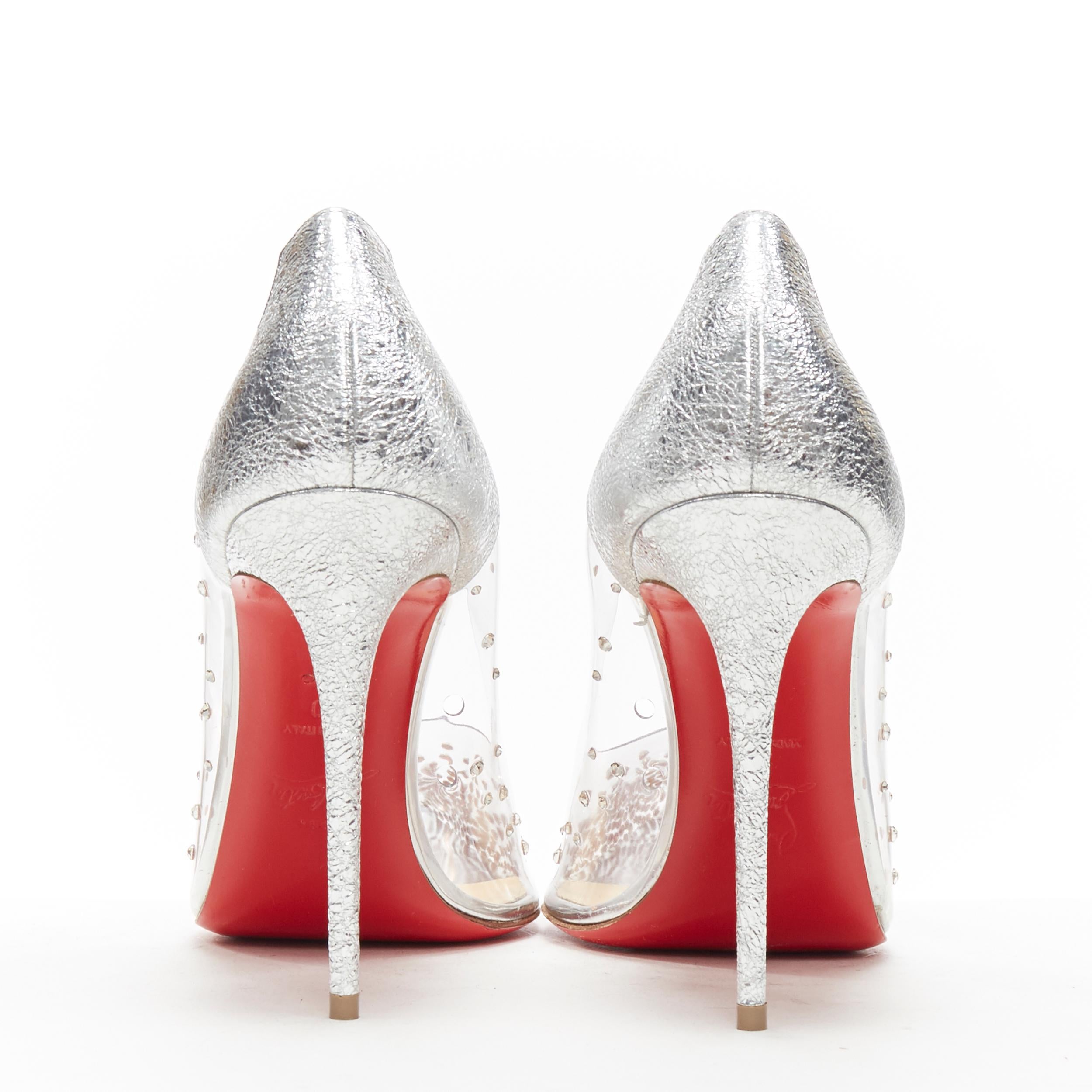 christian louboutin silver heels