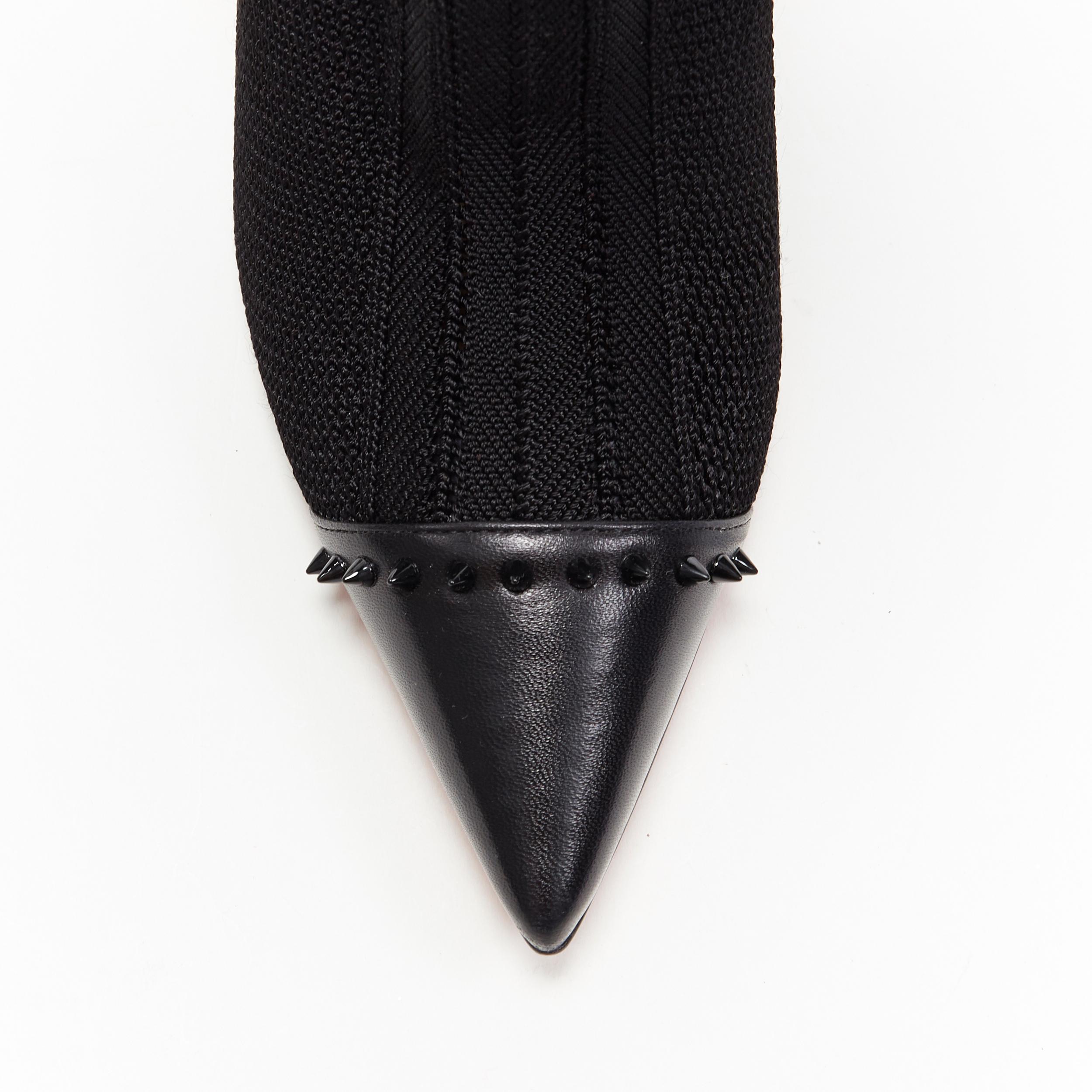 new CHRISTIAN LOUBOUTIN Dovi Dova 100 black studded stretch knit sock boot EU39 In New Condition In Hong Kong, NT