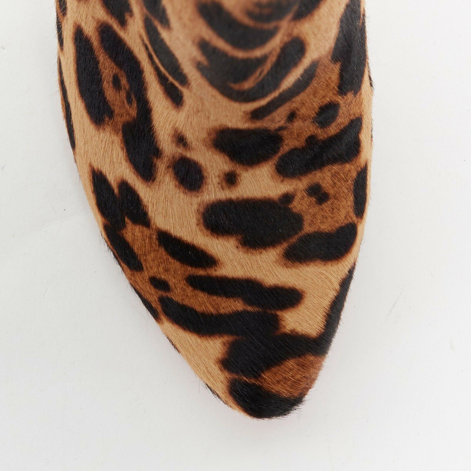 new CHRISTIAN LOUBOUTIN Dugueclina 100 leopard calf dipped stiletto bootie EU37 2