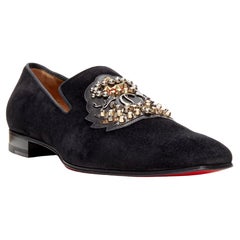 CHRISTIAN LOUBOUTIN Ecupump - Mocassins plats cloutés en daim noir EU42, neufs