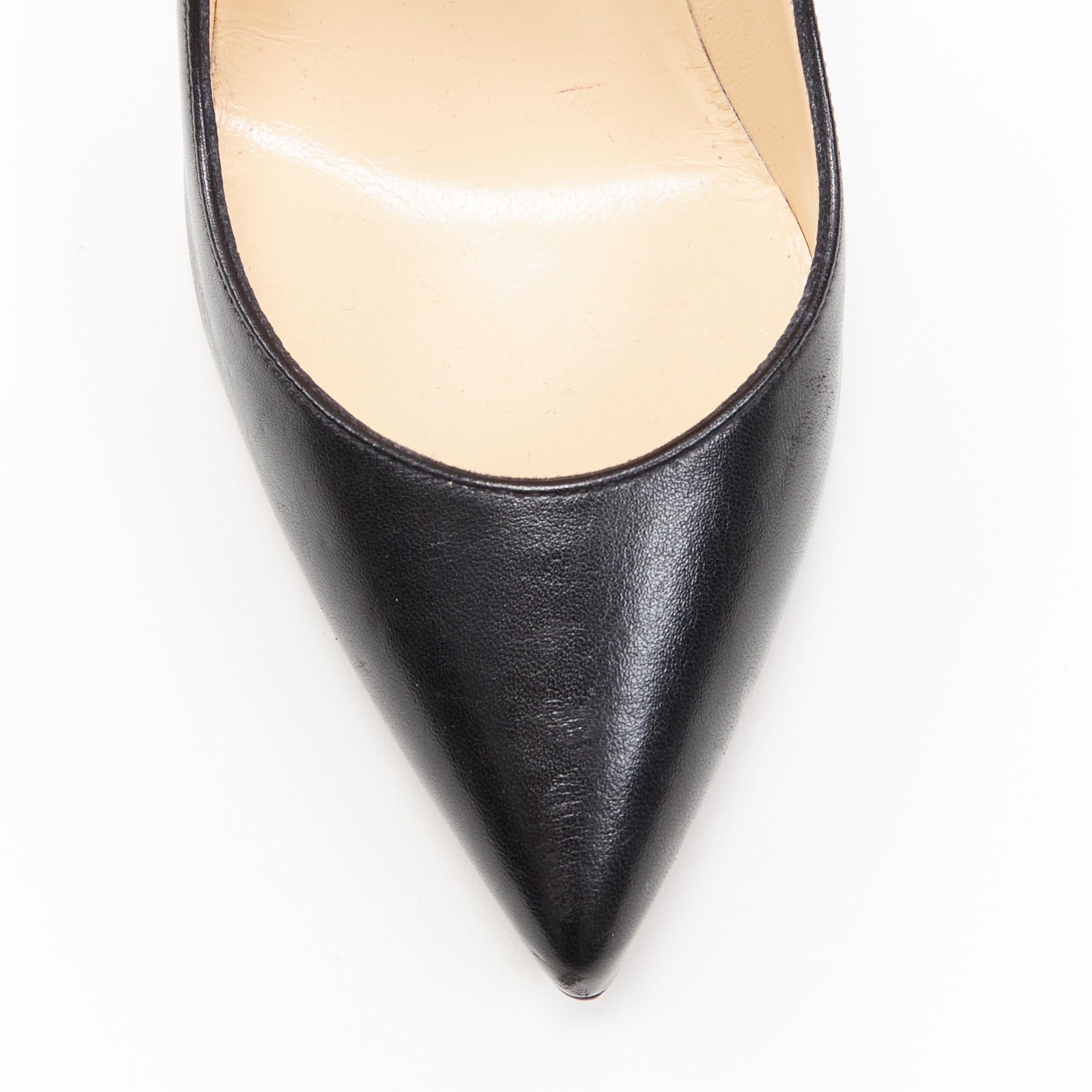 nuevo CHRISTIAN LOUBOUTIN Eletcropump tacón negro de aguja con tachuelas EU36 3