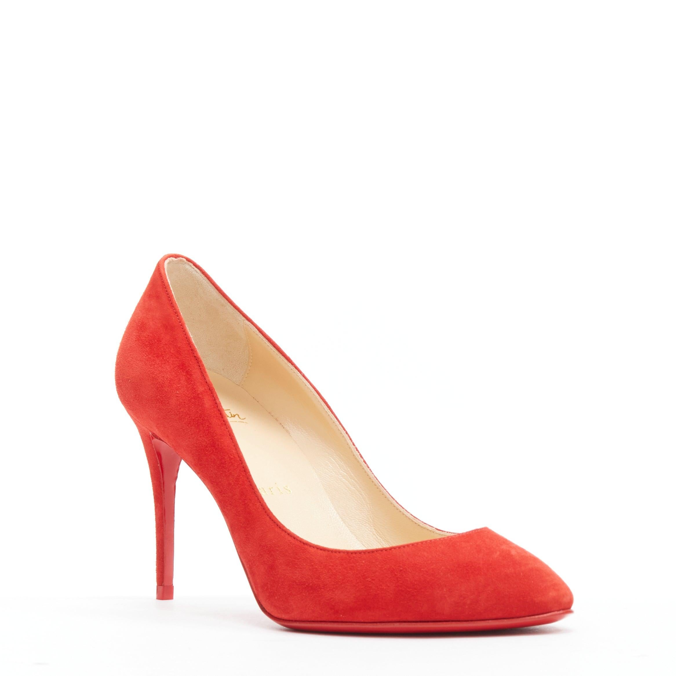 new CHRISTIAN LOUBOUTIN Eloise 85 Loubi red suede almond toe classic pump EU36
Reference: TGAS/A04421
Brand: Christian Louboutin
Model: Eloise 85
Material: Suede
Color: Red
Pattern: Solid
Extra Details: Style code: 3180614
Made in: