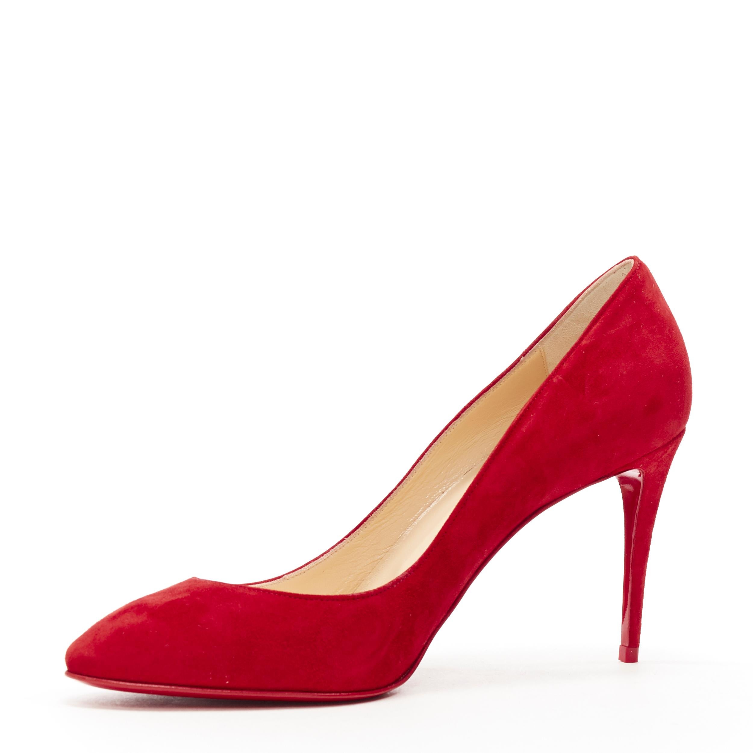 red suede louboutin heels