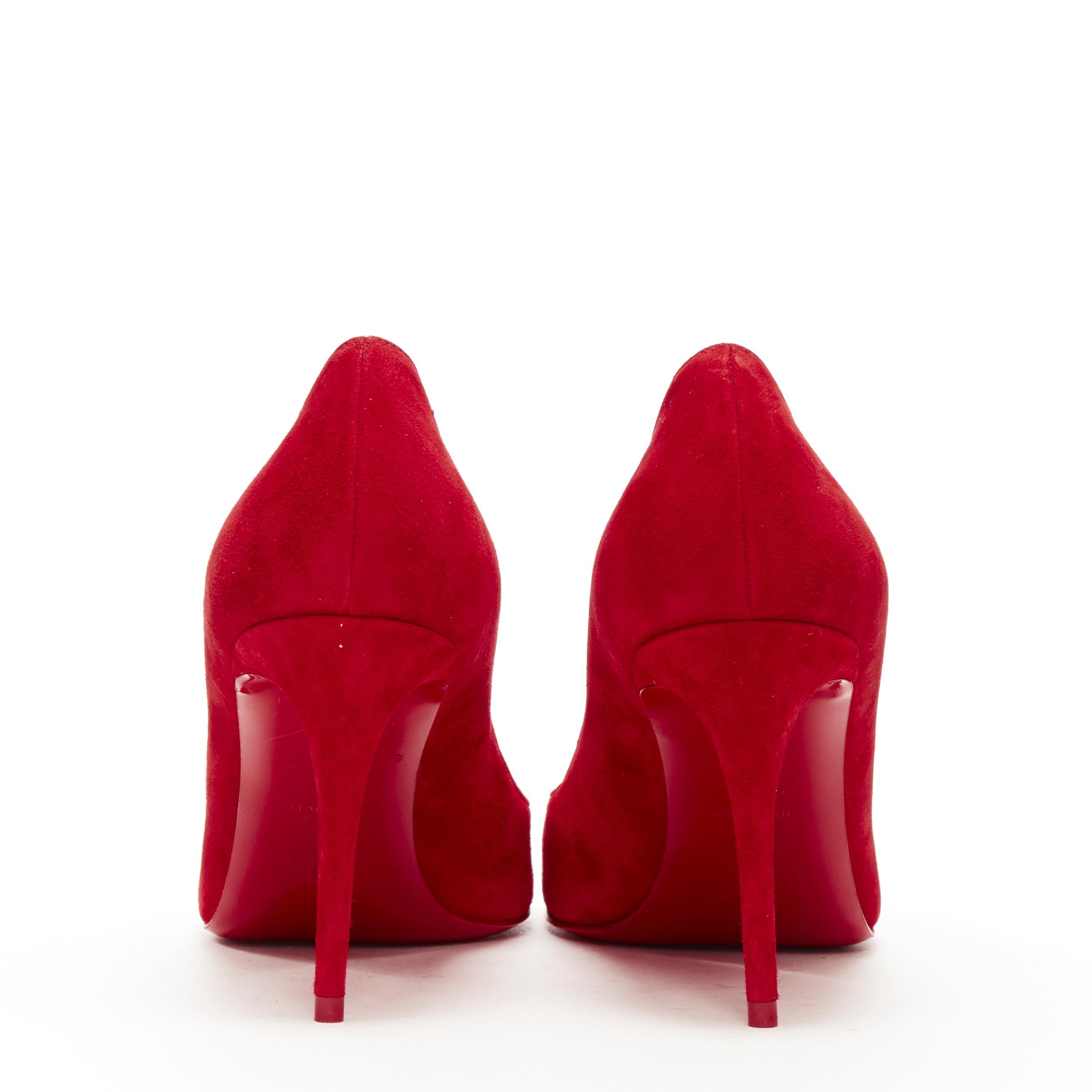 christian louboutin red suede pumps