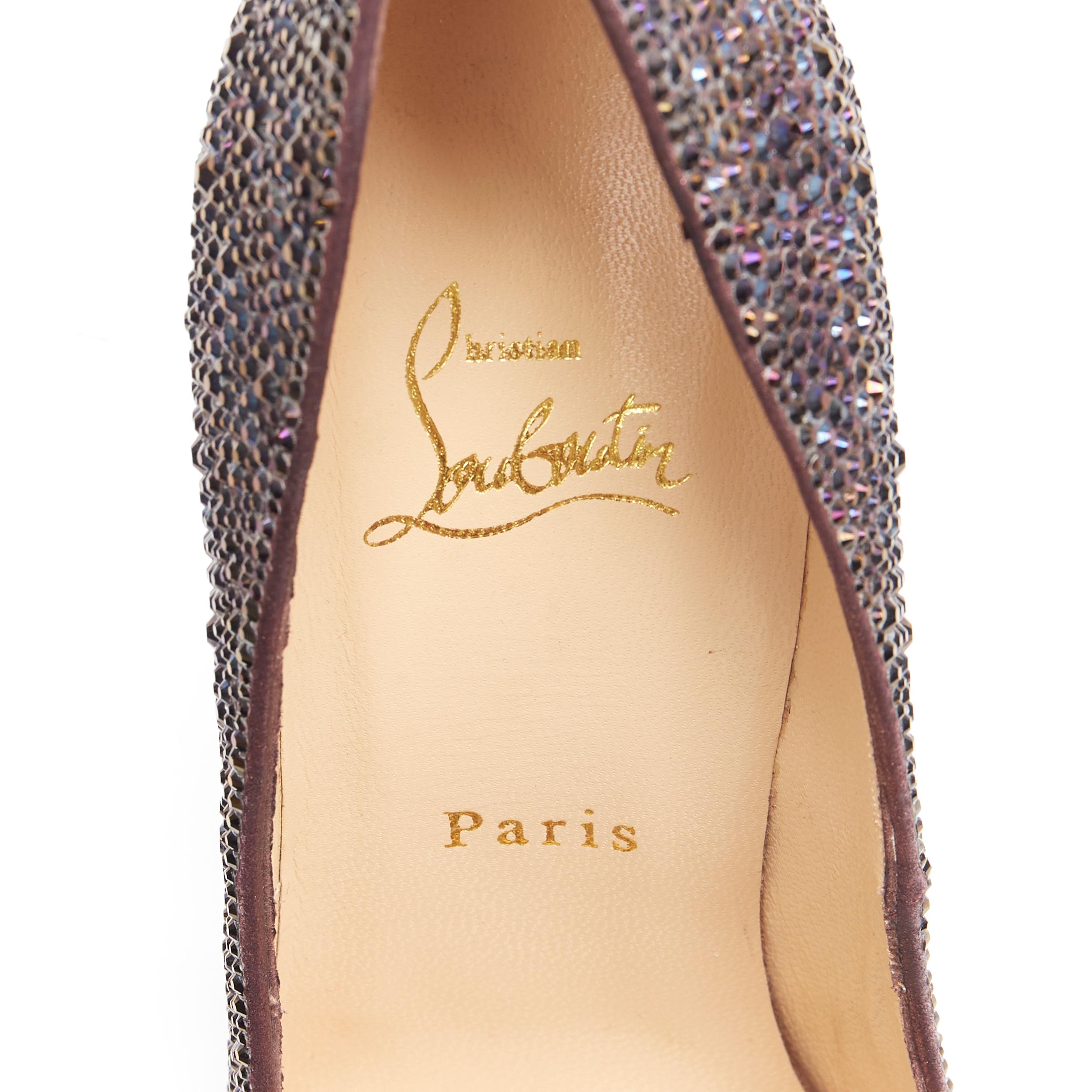 new CHRISTIAN LOUBOUTIN Fifi 110 purple strass crystal high heel pump EU39.5 2