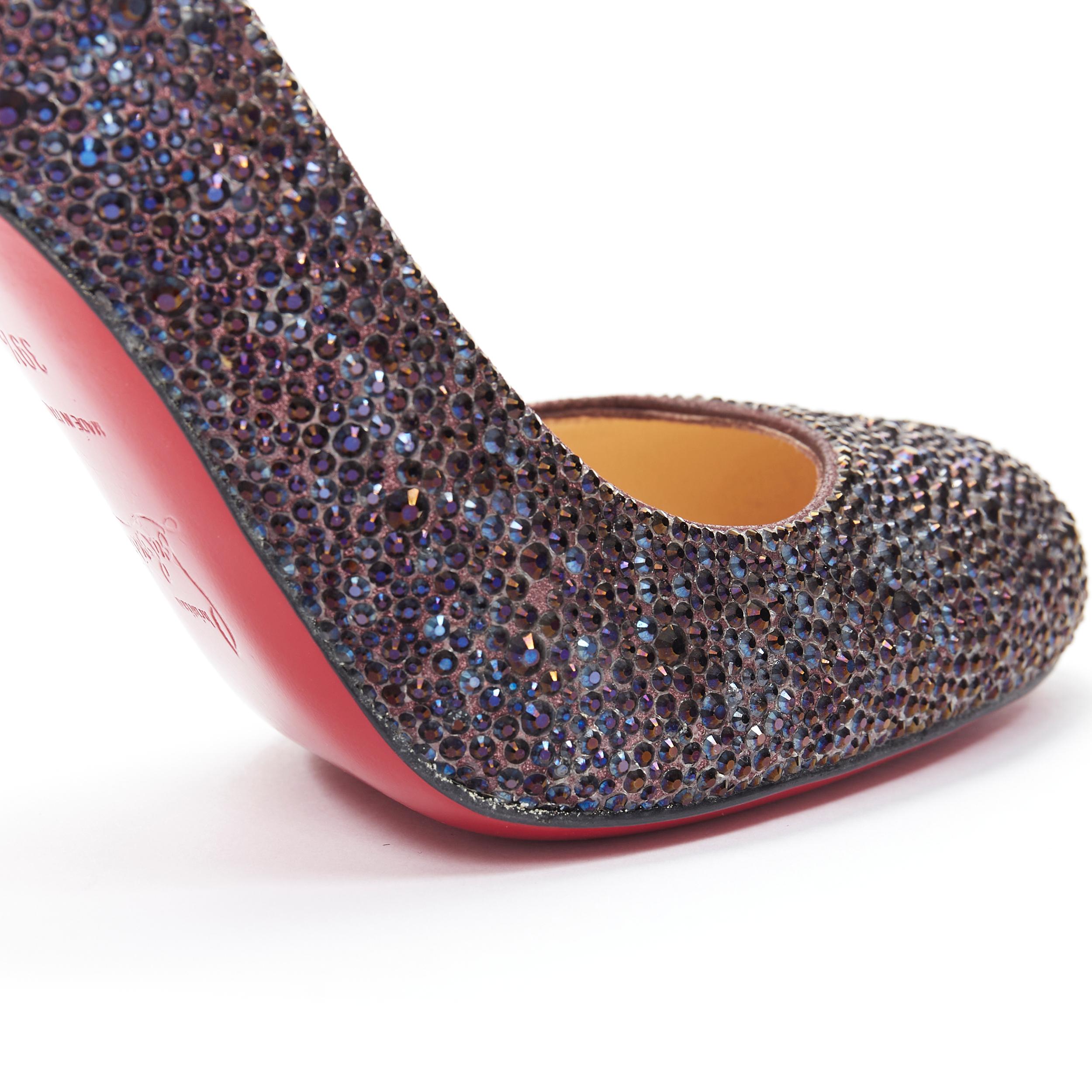 new CHRISTIAN LOUBOUTIN Fifi 110 purple strass crystal high heel pump EU39.5 1