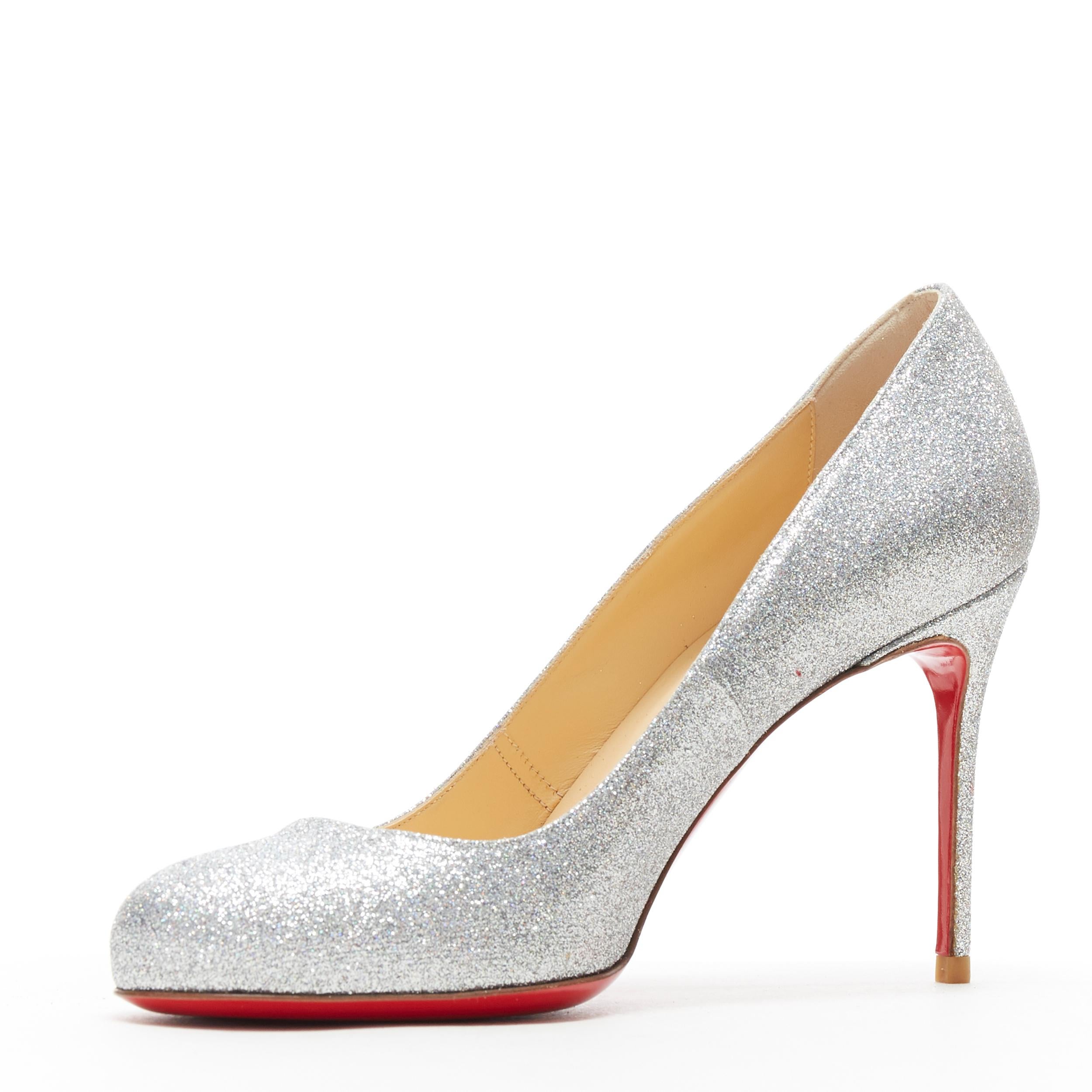silver louboutin heels