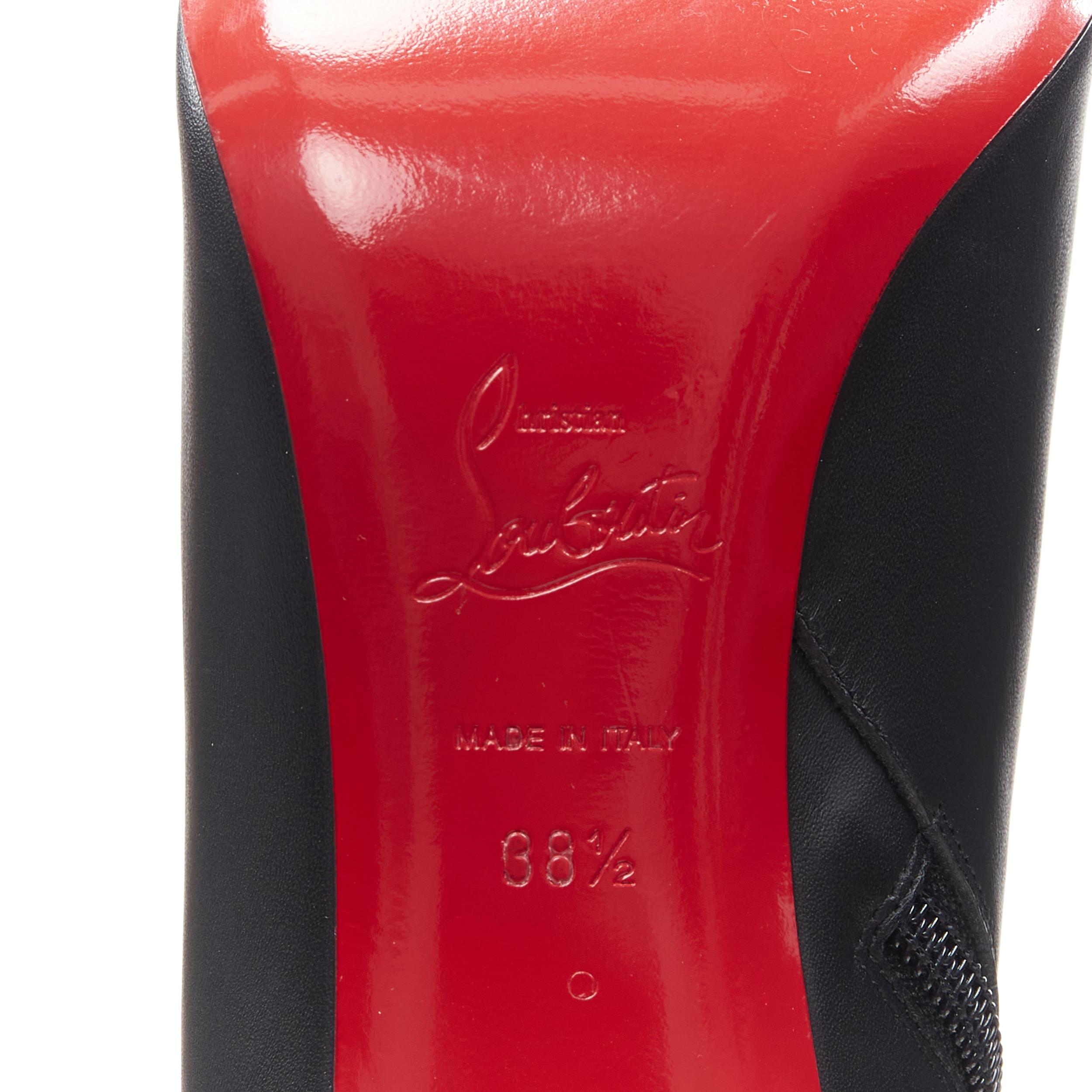 new CHRISTIAN LOUBOUTIN Firmamma 85 black leather stud cuff ankle bootie EU38.5 5
