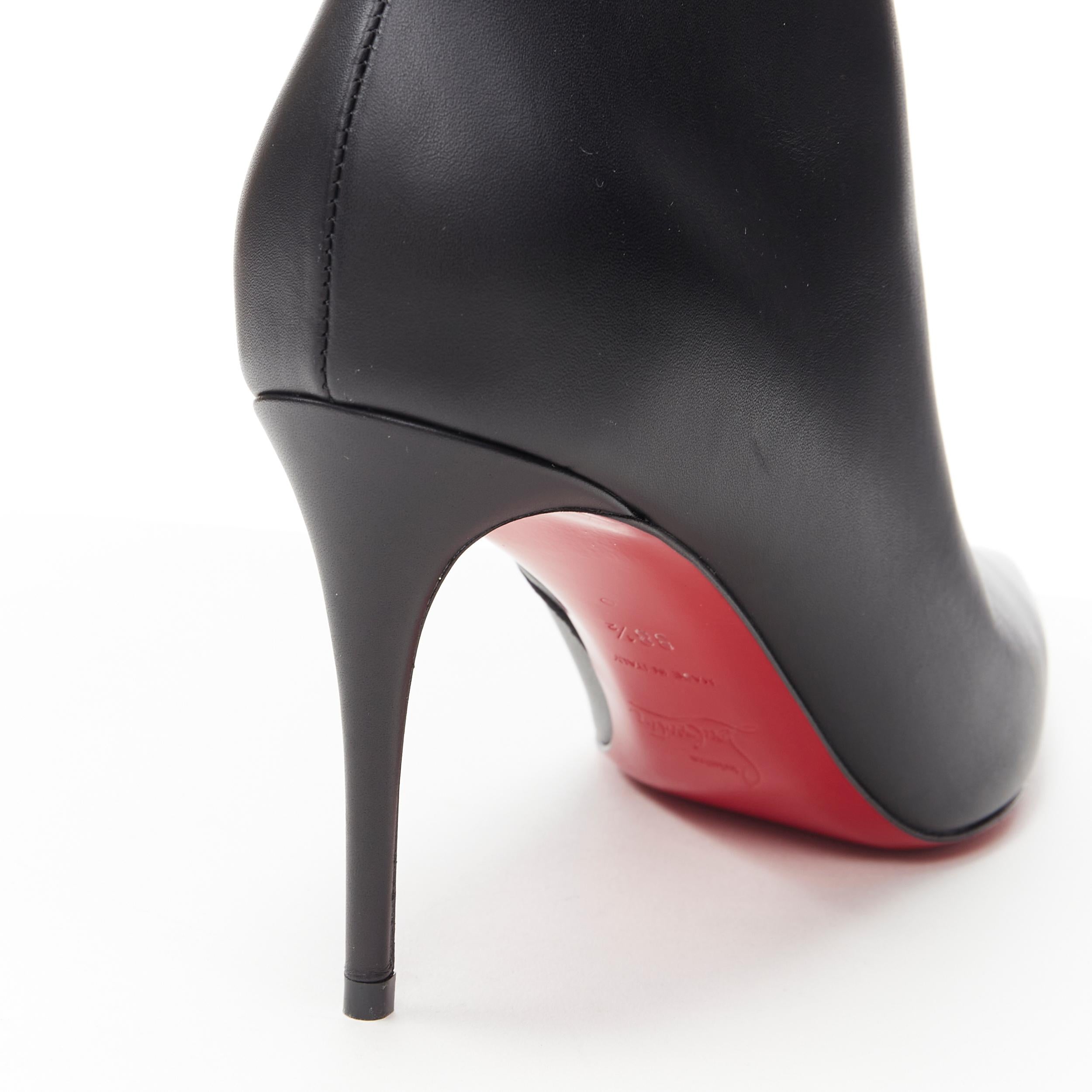 new CHRISTIAN LOUBOUTIN Firmamma 85 black leather stud cuff ankle bootie EU38.5 4