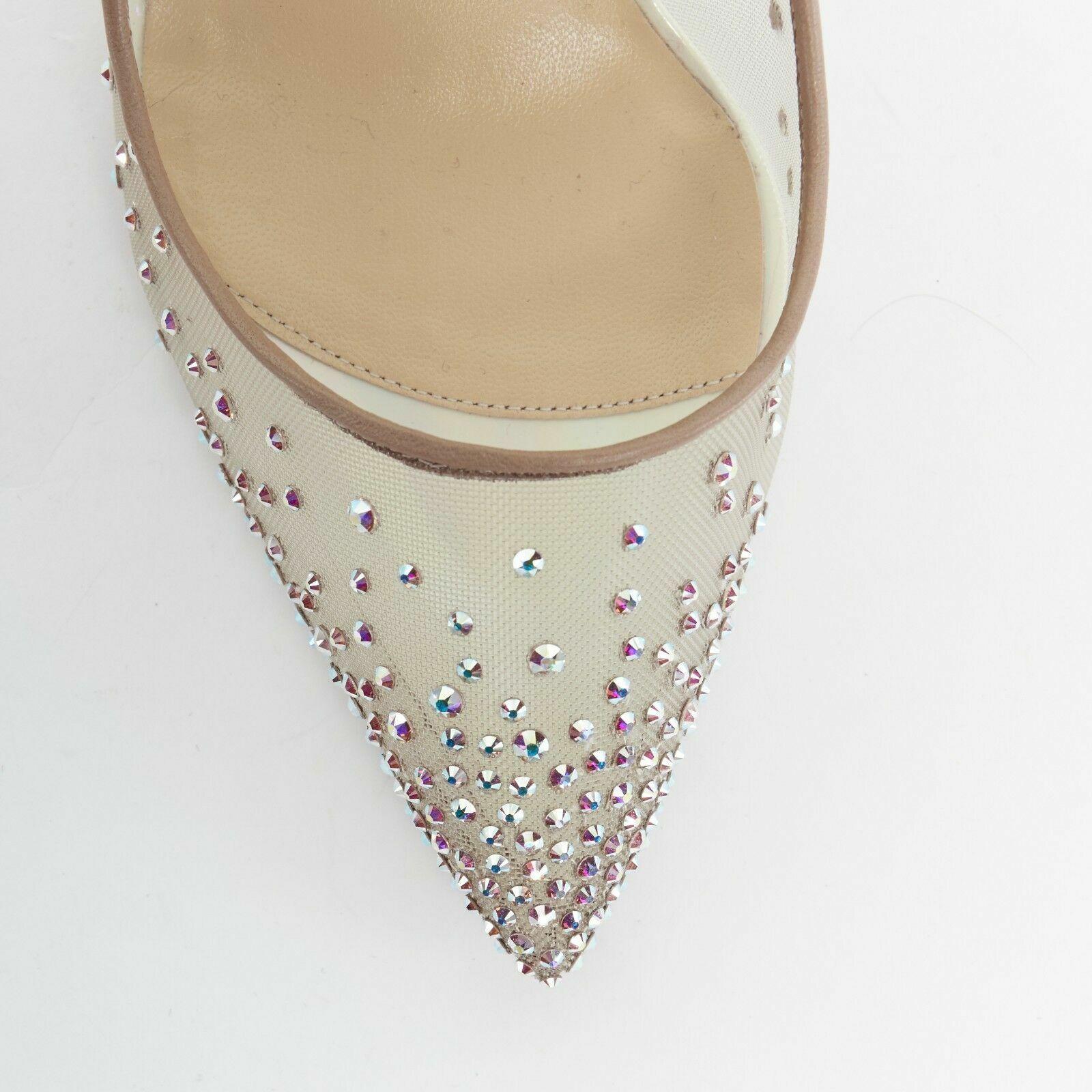 new CHRISTIAN LOUBOUTIN Follies Strass crystal mesh pearl bridal pumps EU41 In New Condition In Hong Kong, NT