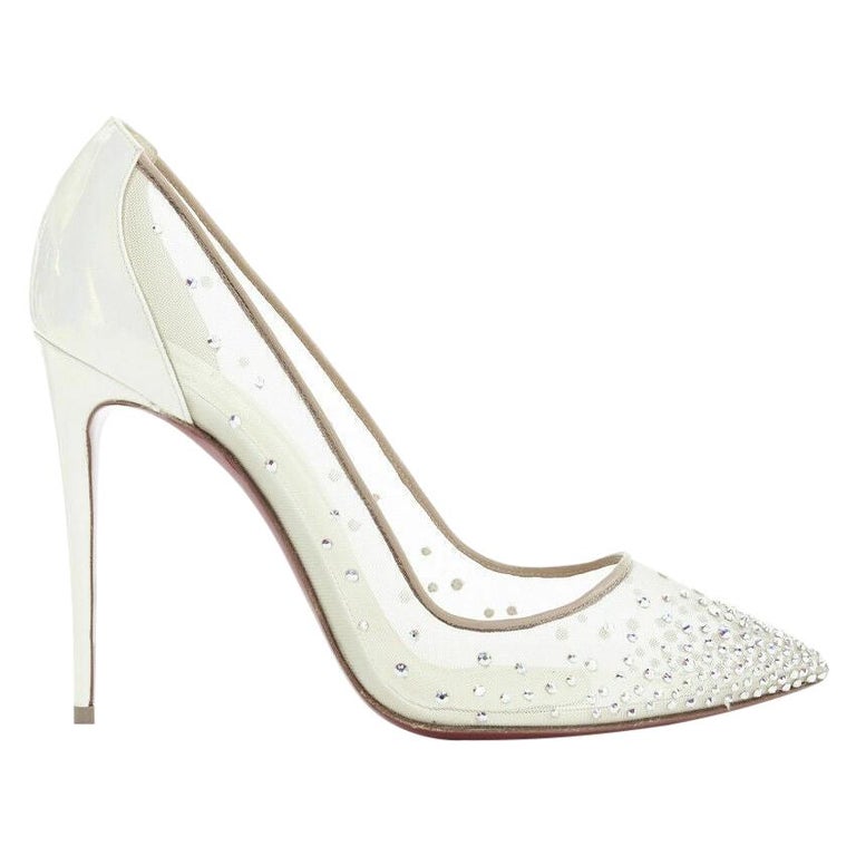 Parlament presse Displacement new CHRISTIAN LOUBOUTIN Follies Strass crystal mesh pearl bridal pumps EU41  For Sale at 1stDibs | louboutin bridal shoes, louboutin wedding shoes,  louboutins wedding shoes