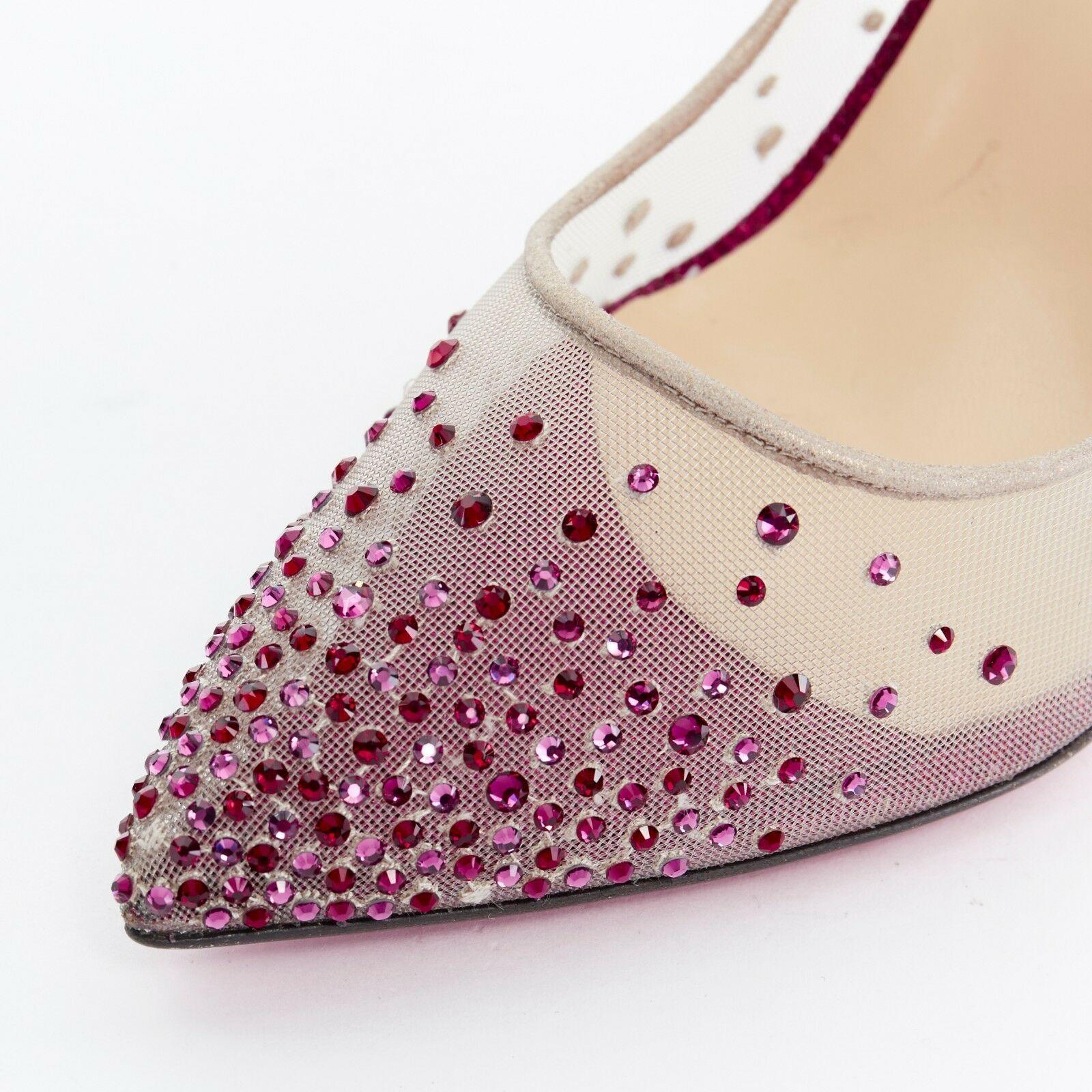 new CHRISTIAN LOUBOUTIN Follies Strass red crystal glitter bridal heels EU41 3