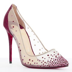 new CHRISTIAN LOUBOUTIN Follies Strass red crystal glitter bridal heels EU41