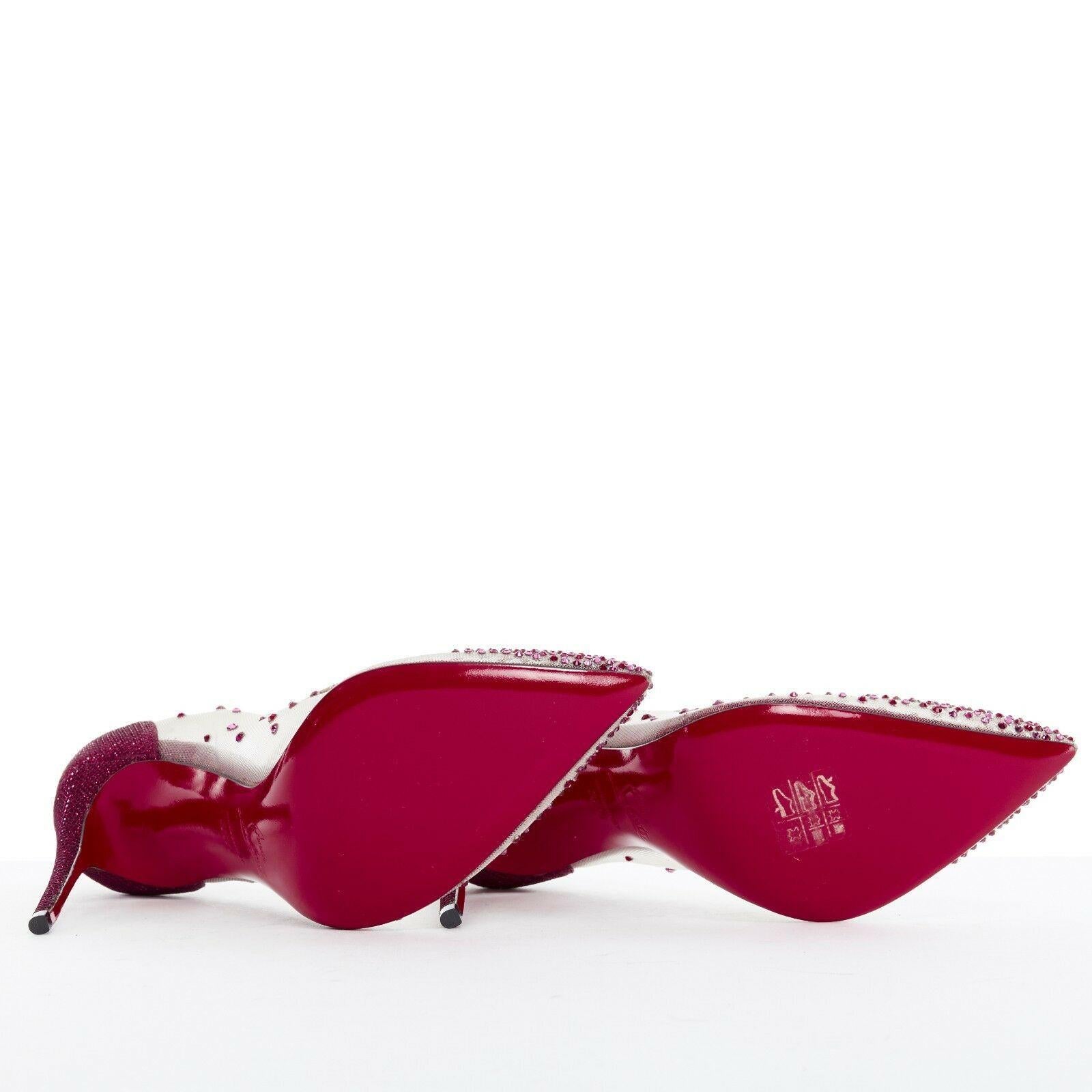 Beige new CHRISTIAN LOUBOUTIN Follies Strass red crystal glitter bridal heels EU41