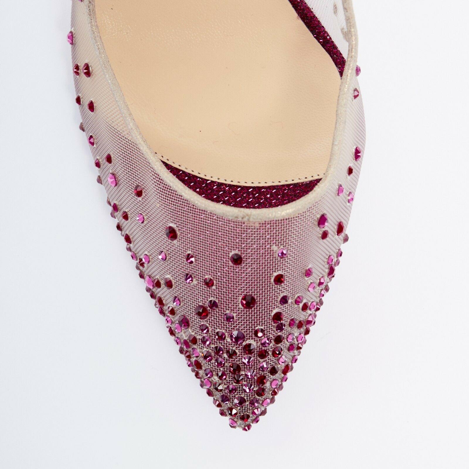 new CHRISTIAN LOUBOUTIN Follies Strass red crystal glitter bridal heels EU41 In Good Condition In Hong Kong, NT