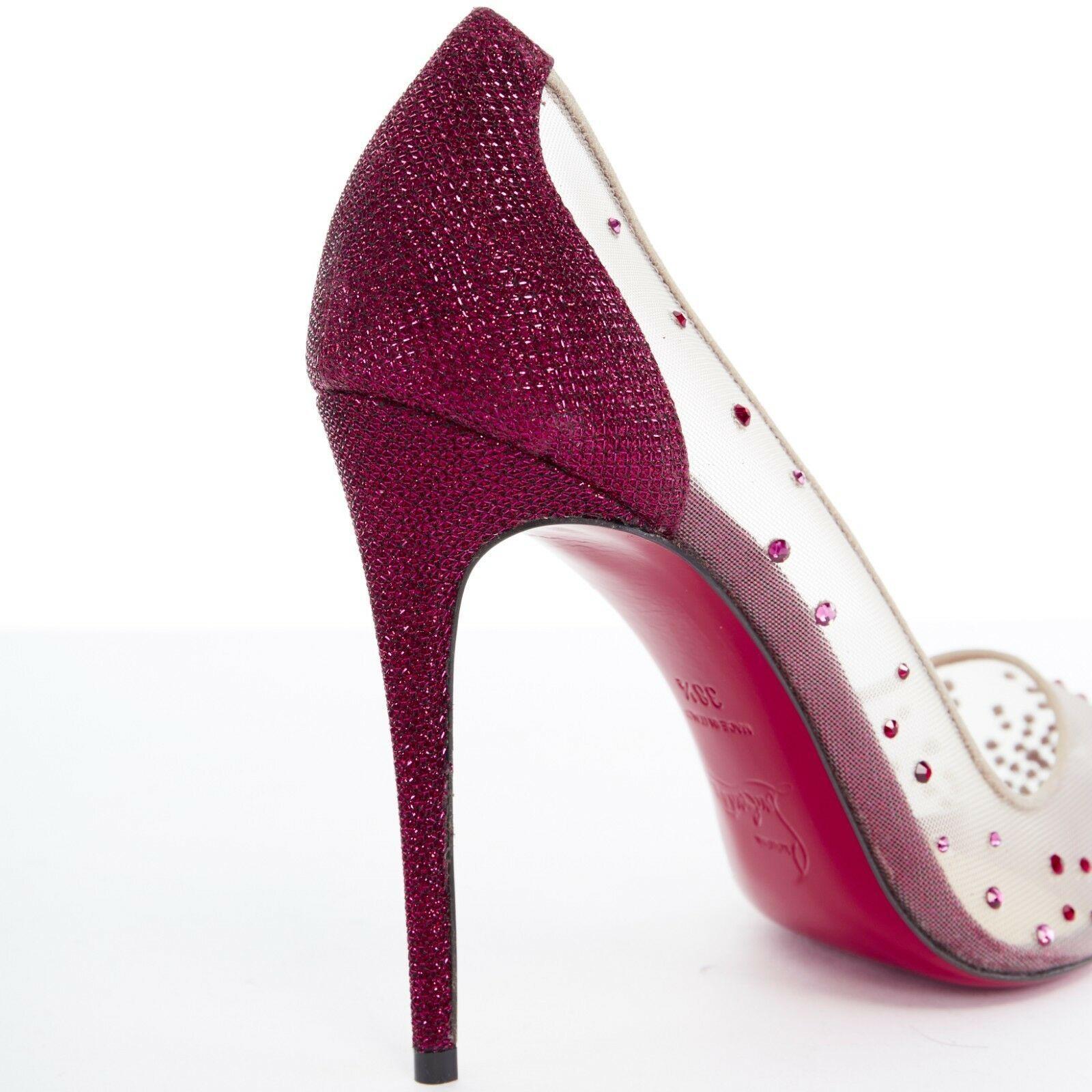 Women's new CHRISTIAN LOUBOUTIN Follies Strass red crystal glitter bridal heels EU41