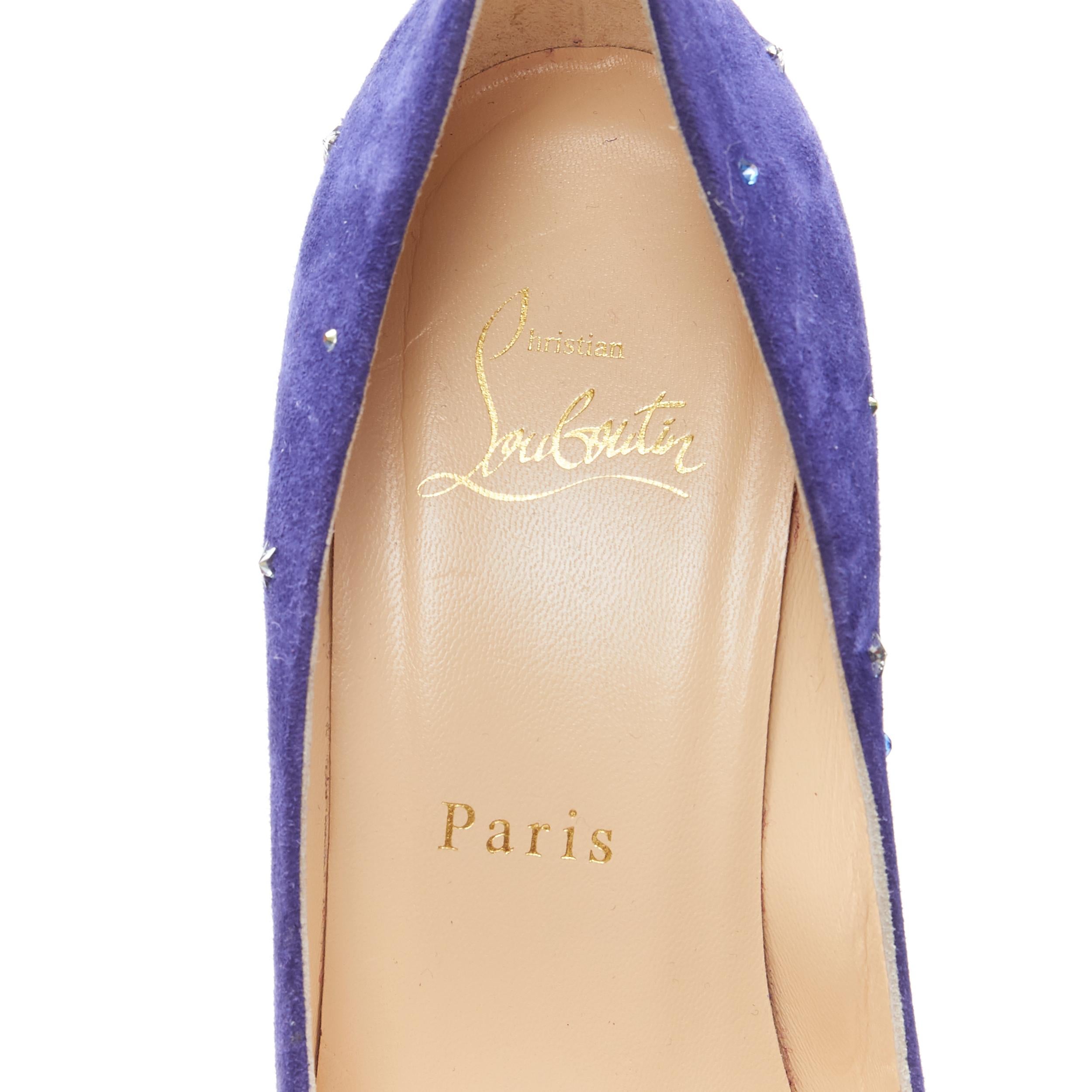 nuevo CHRISTIAN LOUBOUTIN Gravitanita 70 azul ante estrella strass cristal EU37.5 5