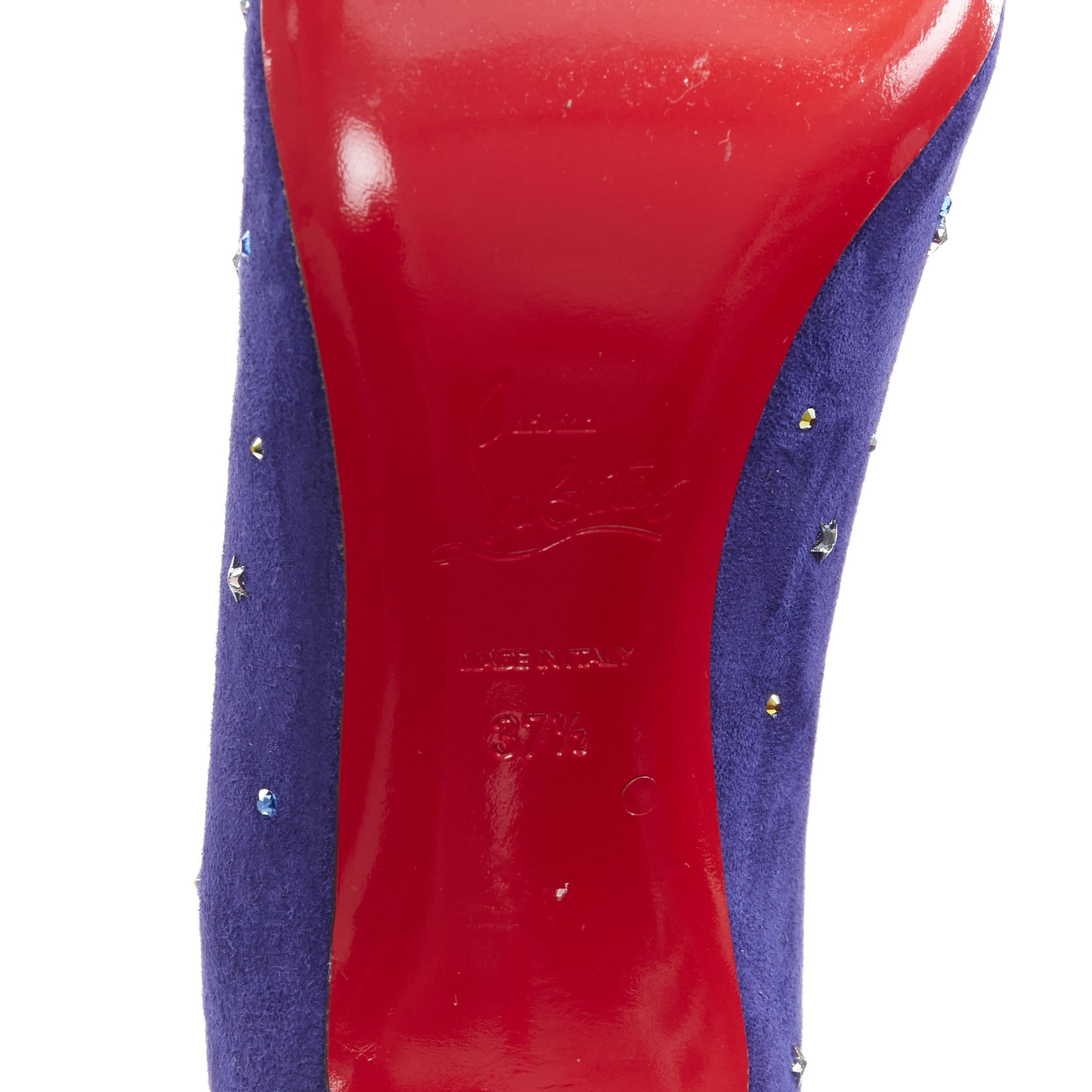 nuevo CHRISTIAN LOUBOUTIN Gravitanita 70 azul ante estrella strass cristal EU37.5 6