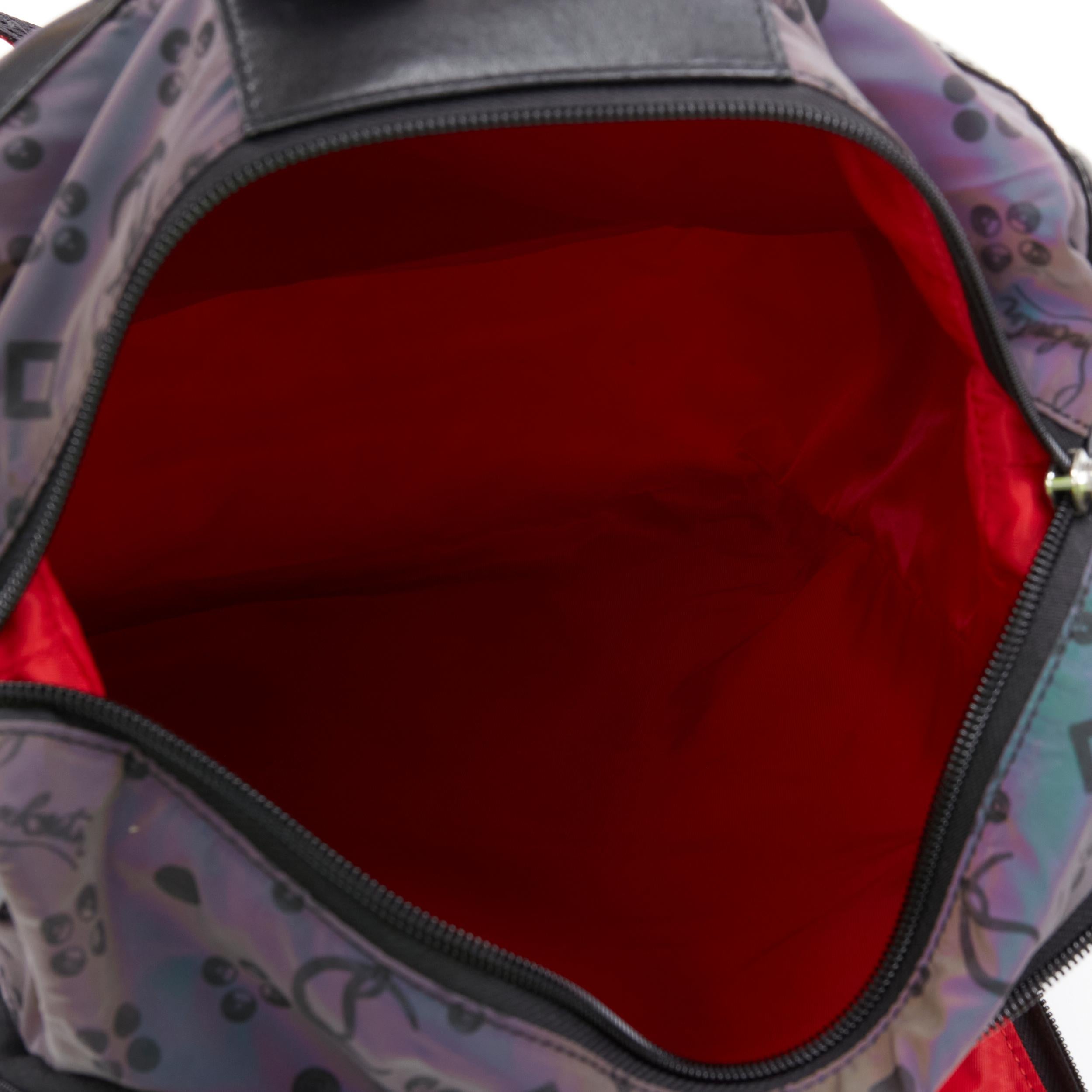 new CHRISTIAN LOUBOUTIN Hop N Zip Nylon Reflex purple nylon backpack bag 6