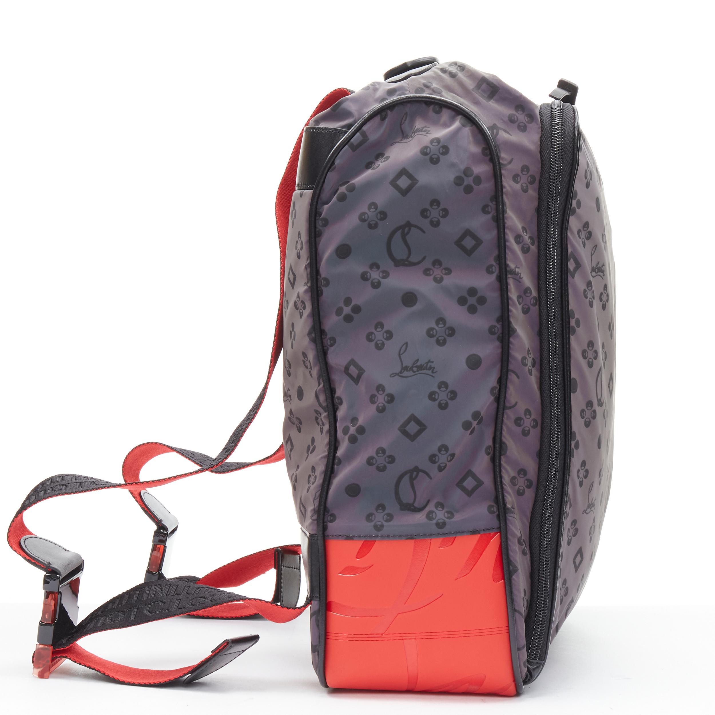 new CHRISTIAN LOUBOUTIN Hop N Zip Nylon Reflex purple nylon backpack bag In New Condition In Hong Kong, NT