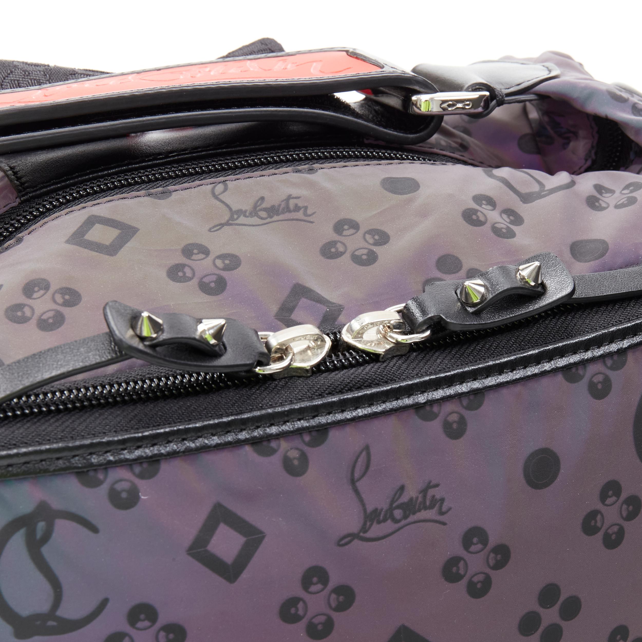 new CHRISTIAN LOUBOUTIN Hop N Zip Nylon Reflex purple nylon backpack bag 2