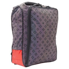 nuovo CHRISTIAN LOUBOUTIN Hop N Zip Nylon Reflex borsa zaino in nylon viola
