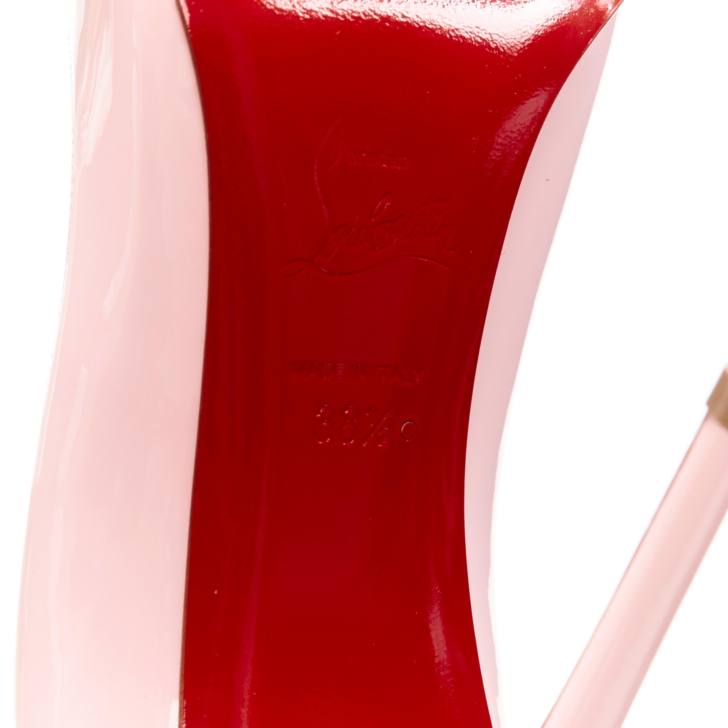 new CHRISTIAN LOUBOUTIN Hot Chick 100 light pink scalloped topline pump EU38.5 4