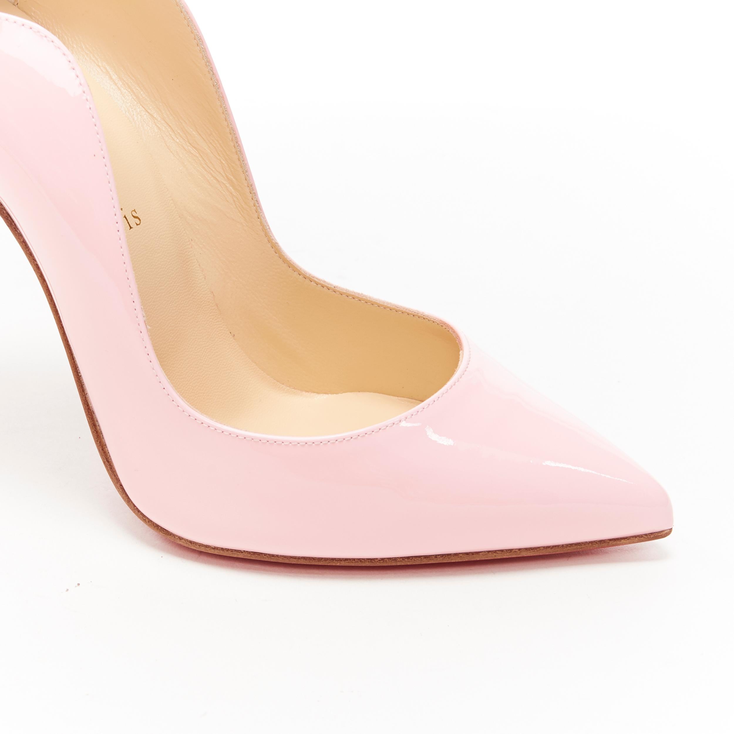 Women's new CHRISTIAN LOUBOUTIN Hot Chick 100 light pink scalloped topline pump EU38.5