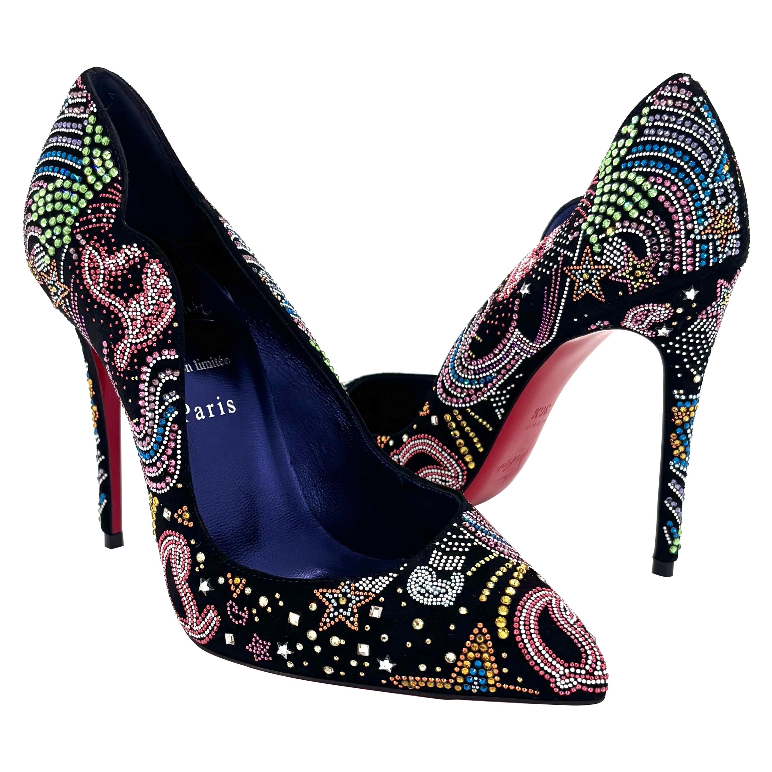NEW Christian Louboutin Hot Chick Crystal Embellished Limited Edition Pumps 36.5 For Sale