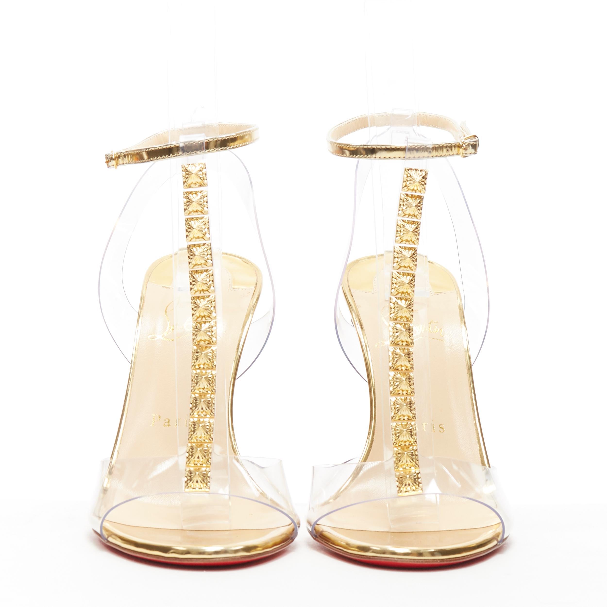 christian louboutin clear strap heels