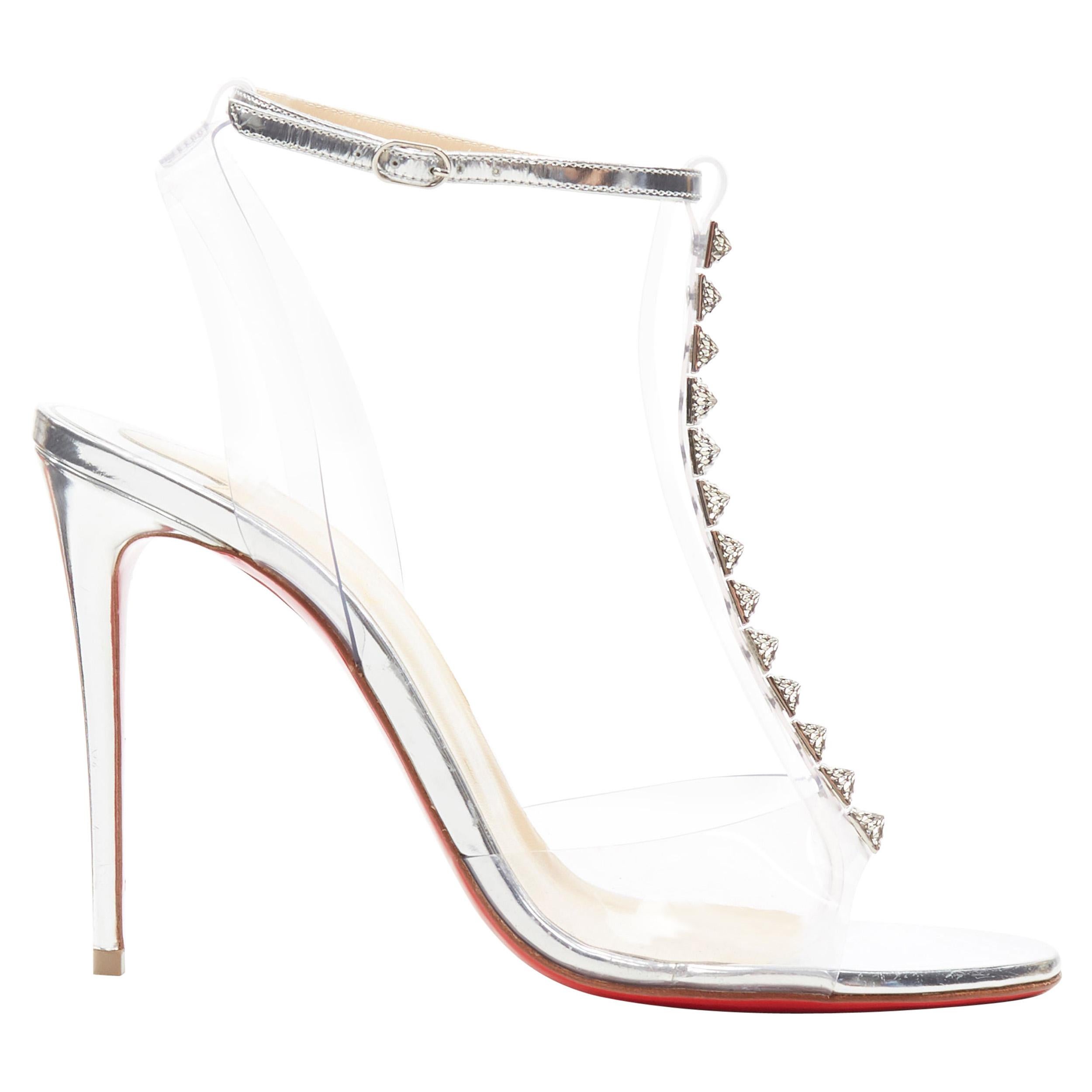 silver studded louboutins