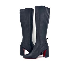 NEW Christian Louboutin Jane Botta 85mm Calf Leather Knee High Boots 42