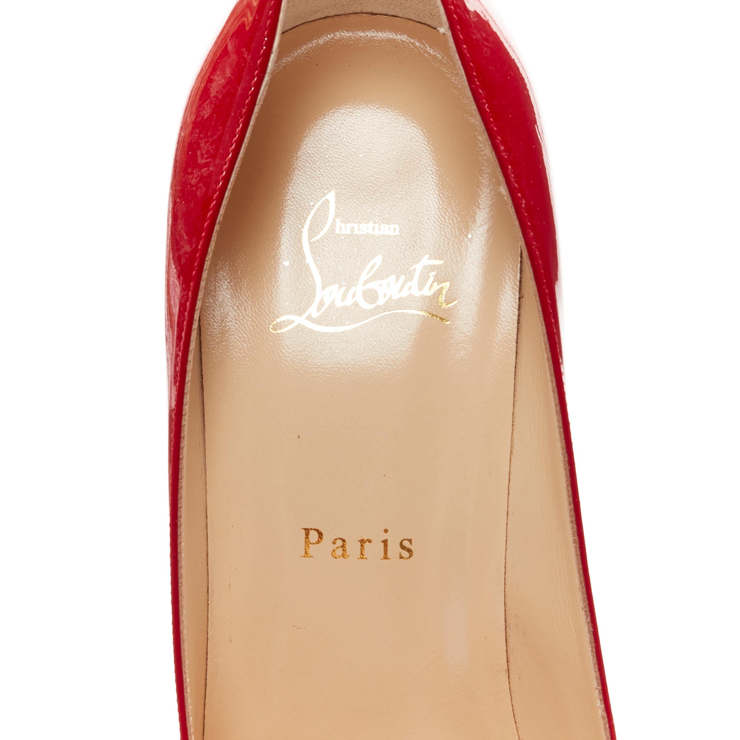 new CHRISTIAN LOUBOUTIN Kate 100 R251 Loubi red patent stiletto pump EU40.5 5